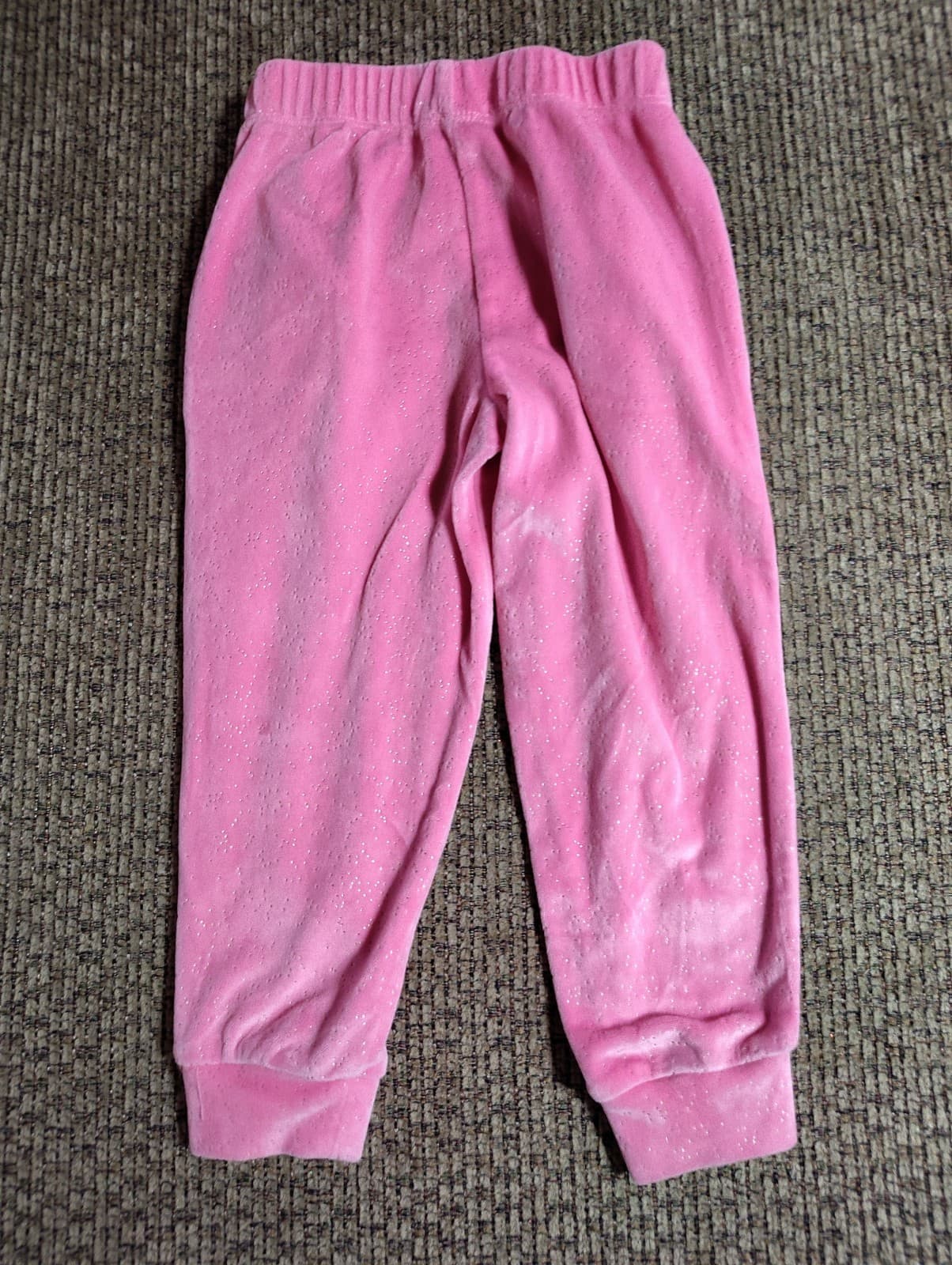 btween Kid Girls Soft Velour Polyester Elastic Waist Pull On Jogger Pants Pink 4 - Thumbnail 3