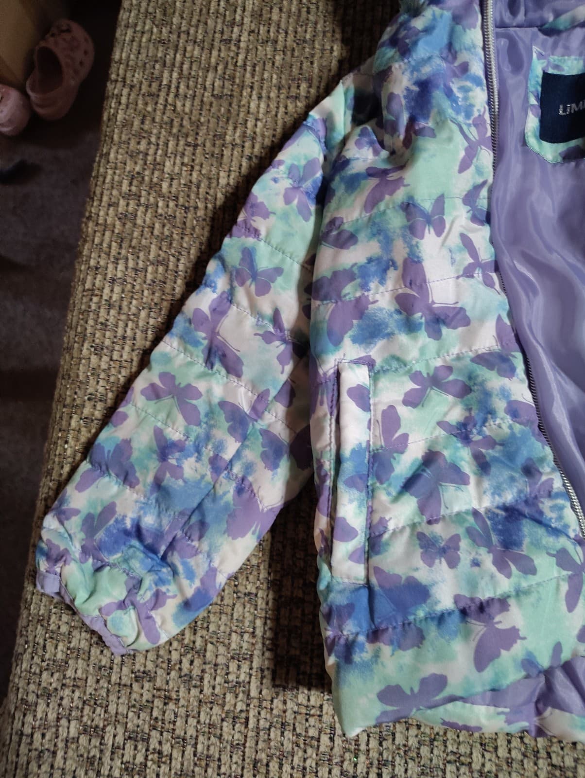 Limited Too Girls 4T Butterfly Print Puffer Coat - Thumbnail 2