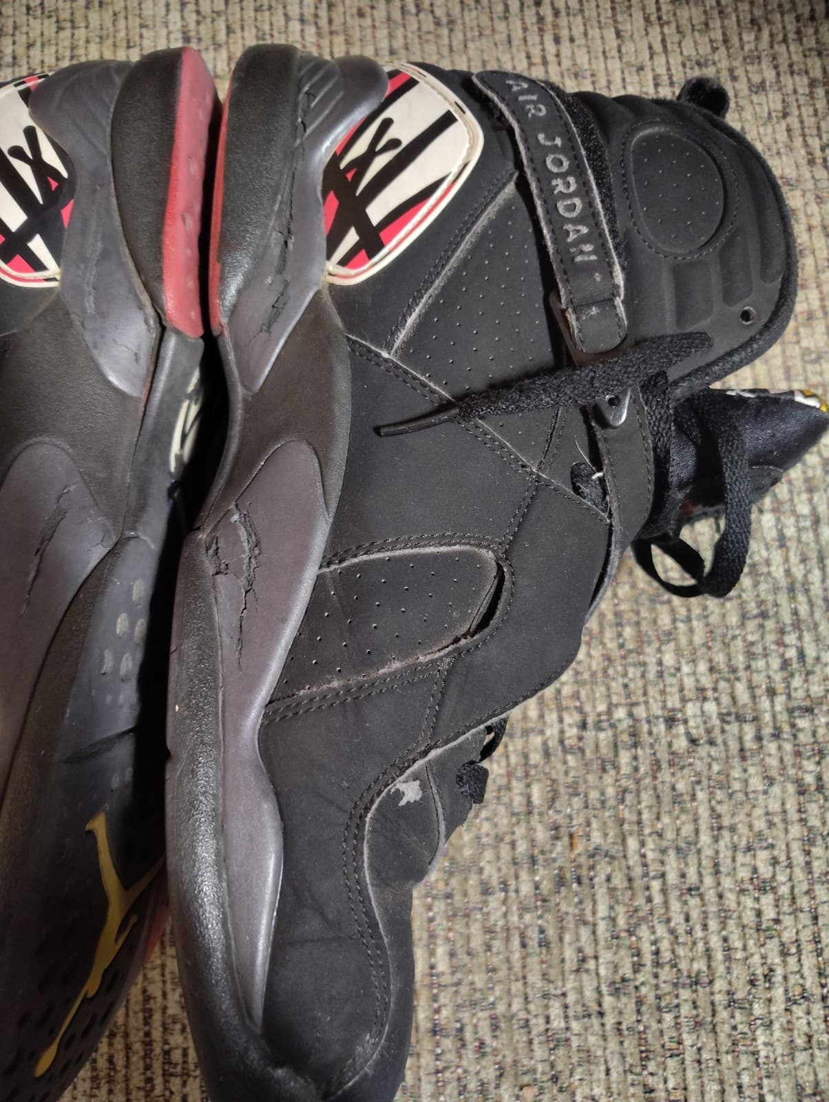 Jordan Air Jordan 8 Retro Playoff 305381-062 Black/True Red High Top Size 11.5 - Thumbnail 7