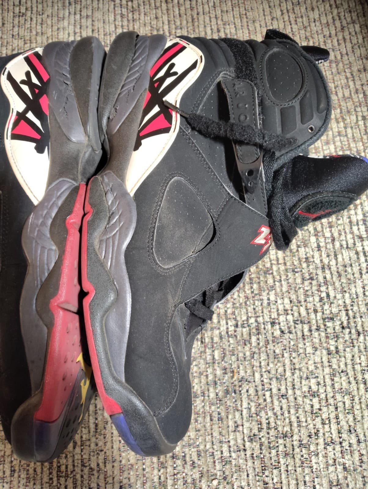 Jordan Air Jordan 8 Retro Playoff 305381-062 Black/True Red High Top Size 11.5 - Thumbnail 10
