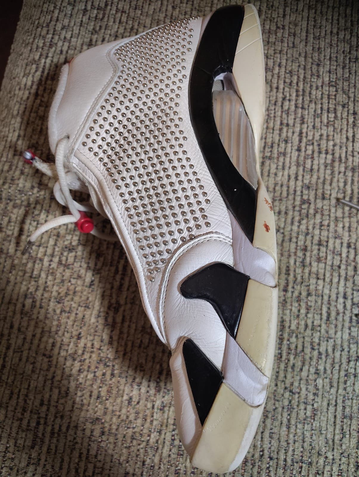 Size 12 - Supreme x Air Jordan 14 Retro White Studded No Box - Thumbnail 8