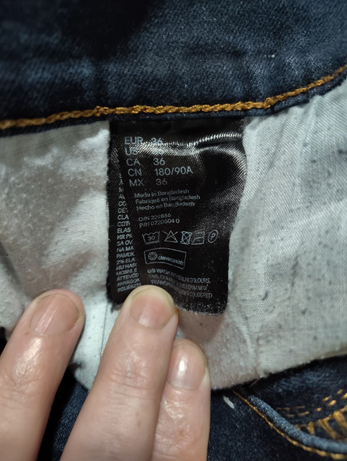 H&M &Denim Mens Jeans Size 29x32 Straight Leg Button Fly Medium Wash 100% Cotton - Thumbnail 4