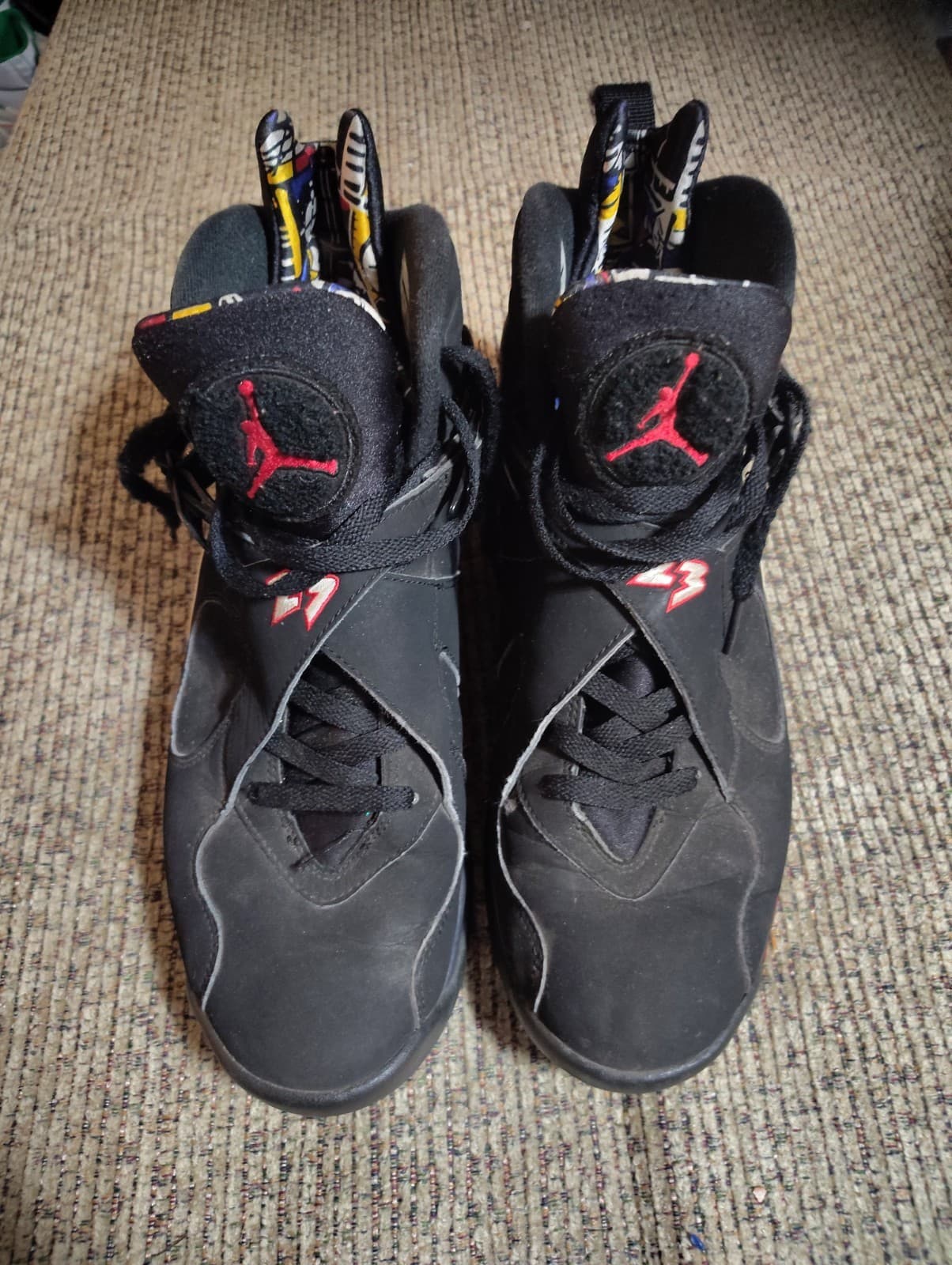 Jordan Air Jordan 8 Retro Playoff 305381-062 Black/True Red High Top Size 11.5 - Thumbnail 2
