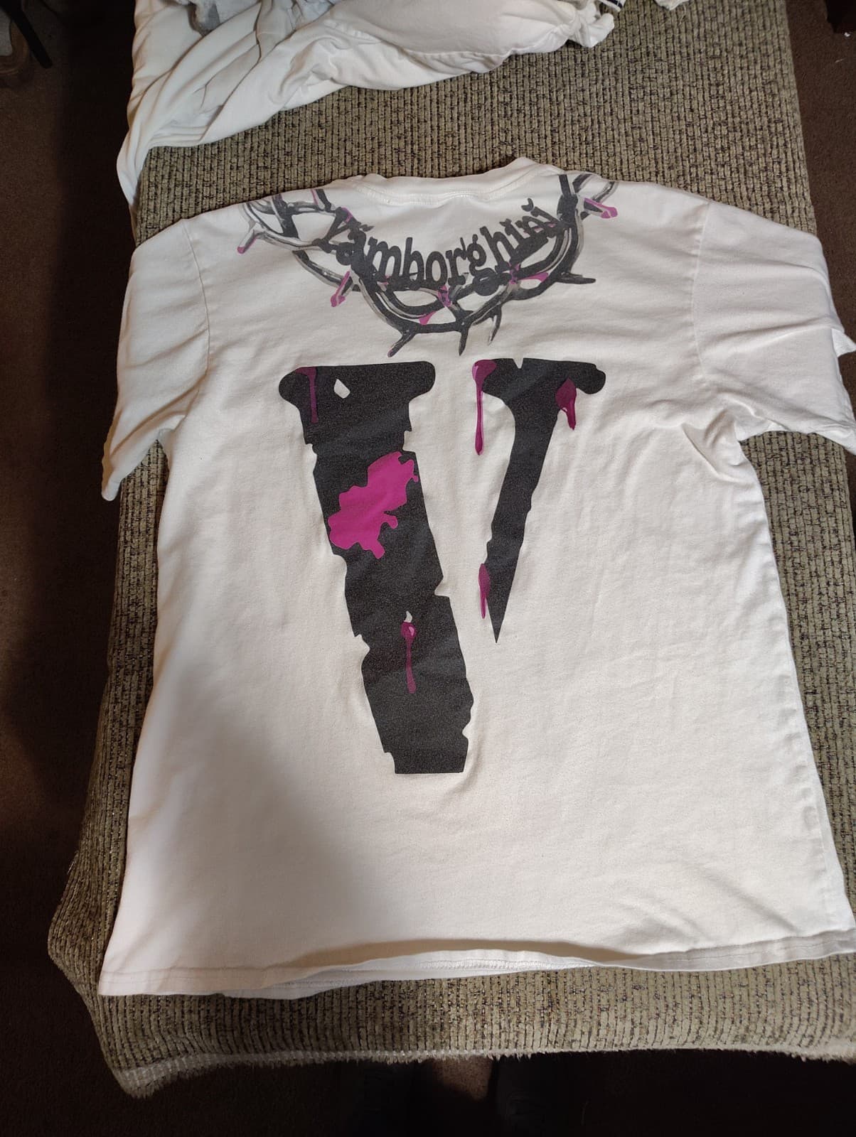VLONE Jesus Crown Graphic White Men's XL Short Sleeve Cotton T-Shirt - Thumbnail 6