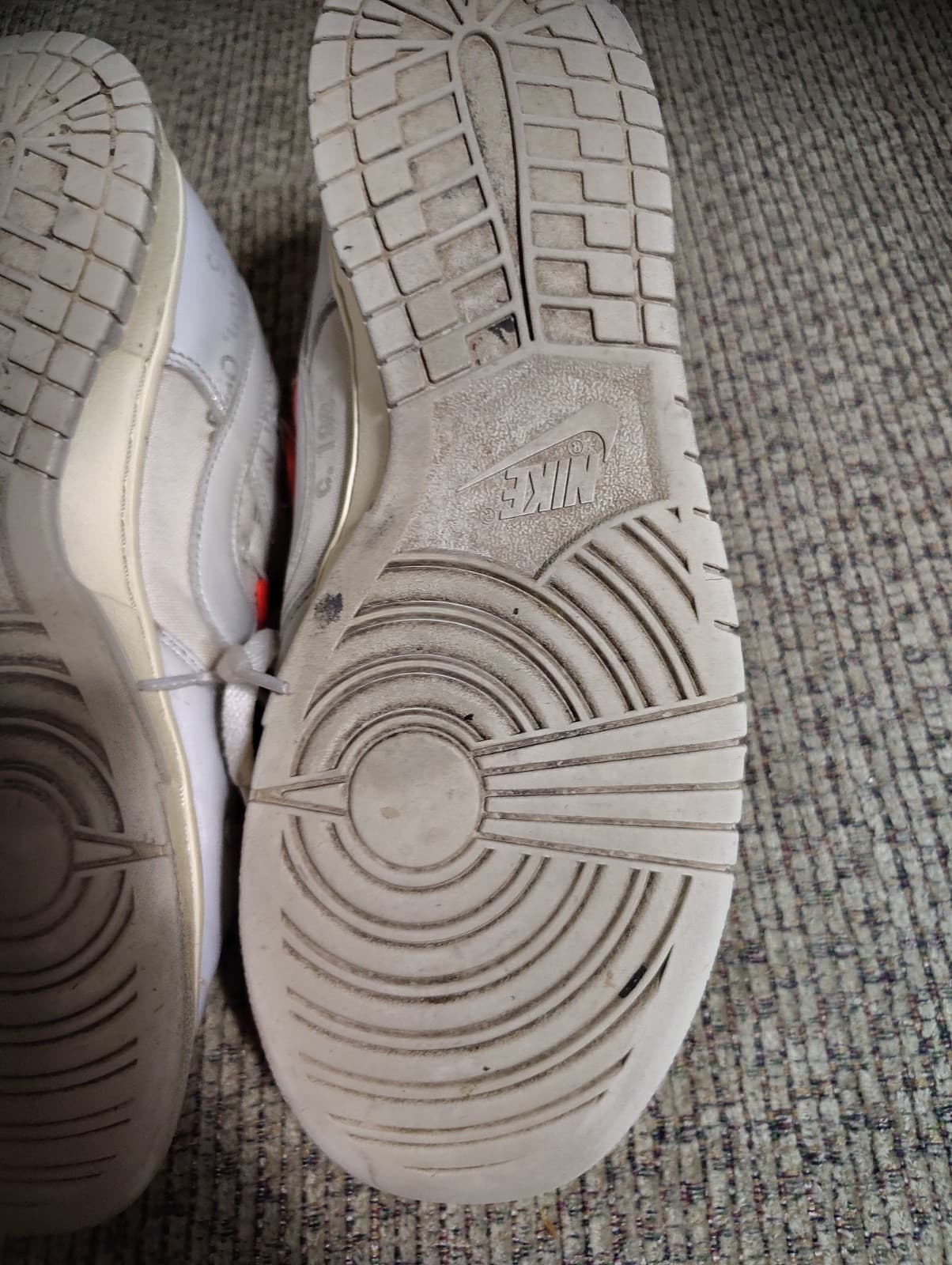 Nike Dunk Low Off-White Lot 06/50 Leather Sneakers WhiteGrayRed DM1602-110 W/Box - Thumbnail 20