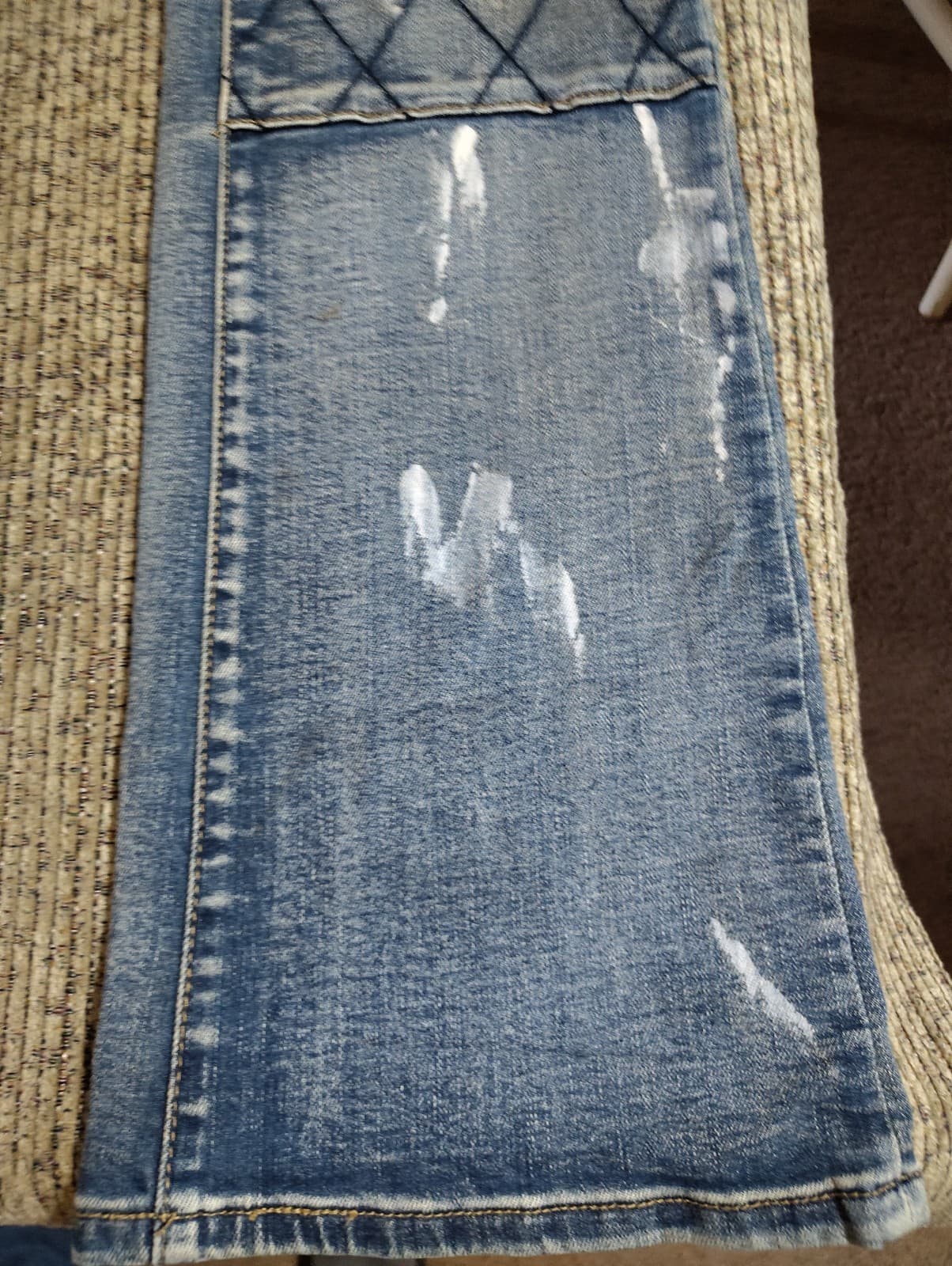Valabasas Tire Stacked Jeans - Blue Washed See Pictures Jeans Have Paint On Them - Thumbnail 7