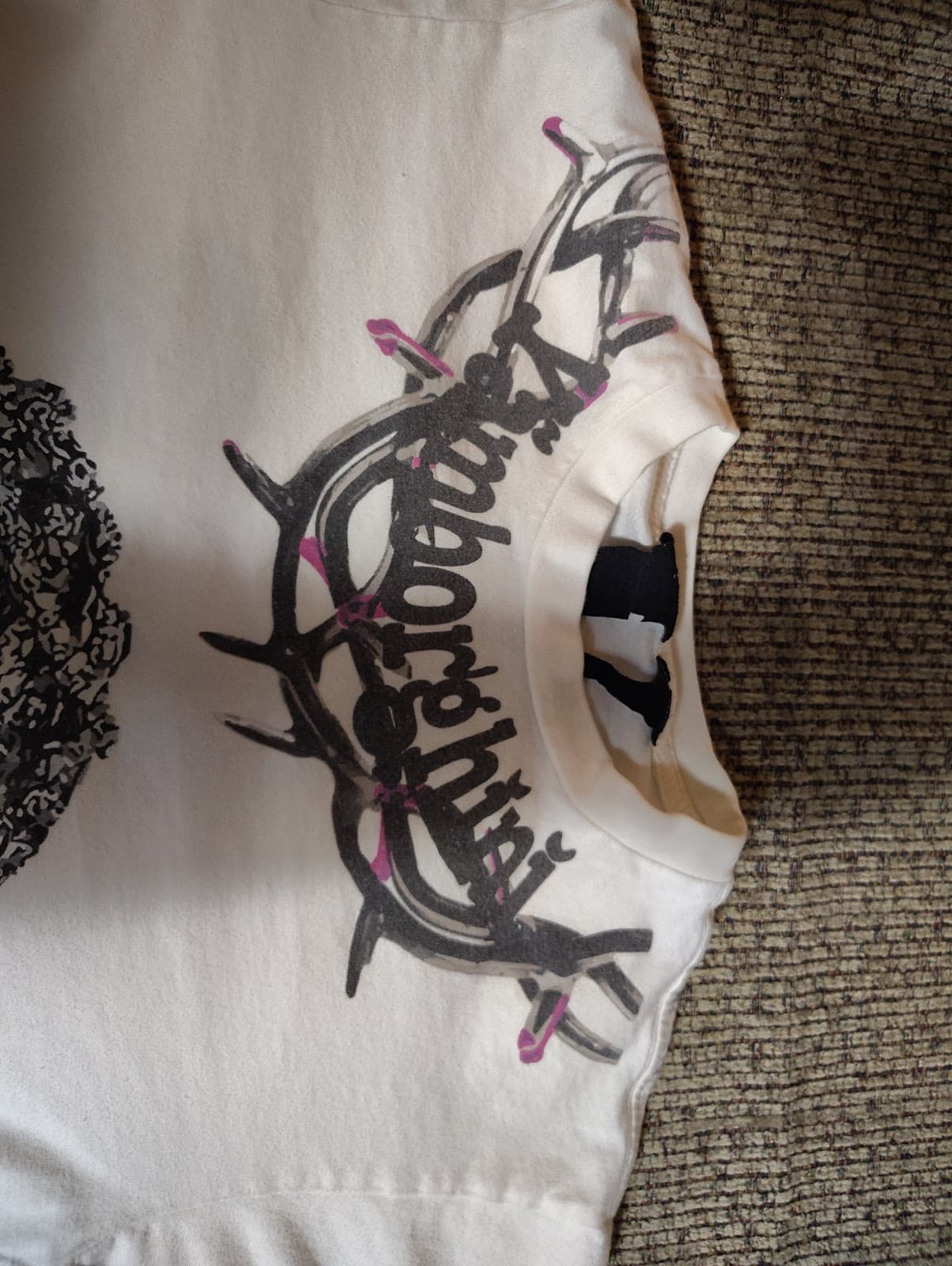 VLONE Jesus Crown Graphic White Men's XL Short Sleeve Cotton T-Shirt - Thumbnail 5