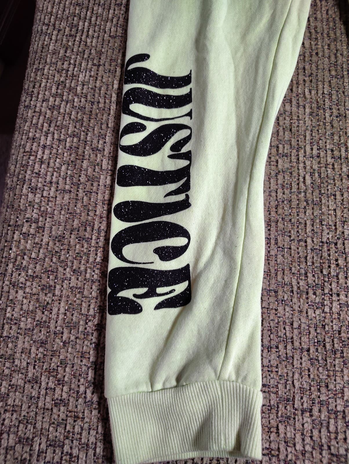 Justice Girl's Size Cozy Fleece Neon Green Jogger Sweatpants Size:XL 16/18 - Thumbnail 2