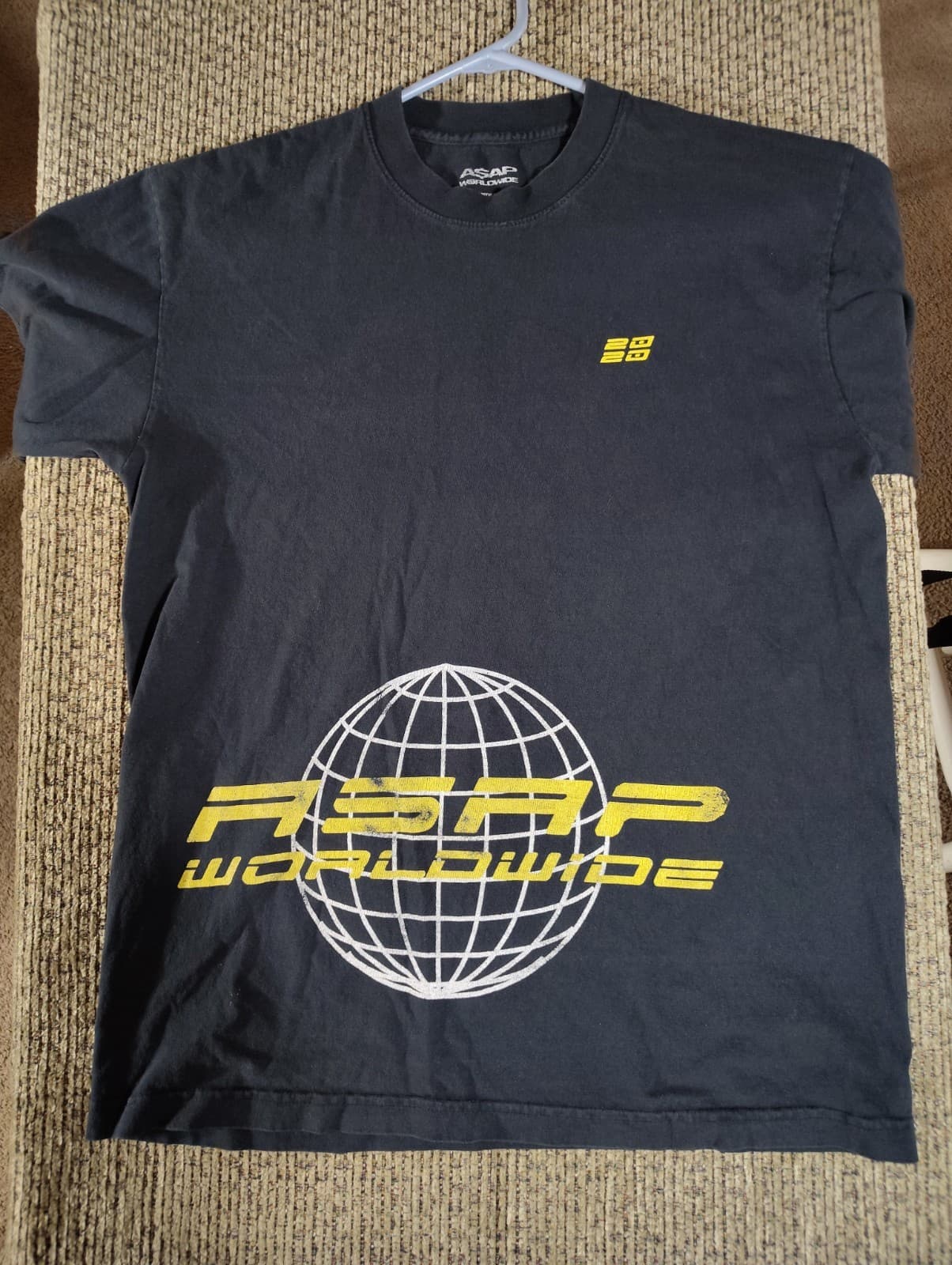 Asap Worldwide Shirt Mens Large Black Graphic Short Sleeve Casual Adult