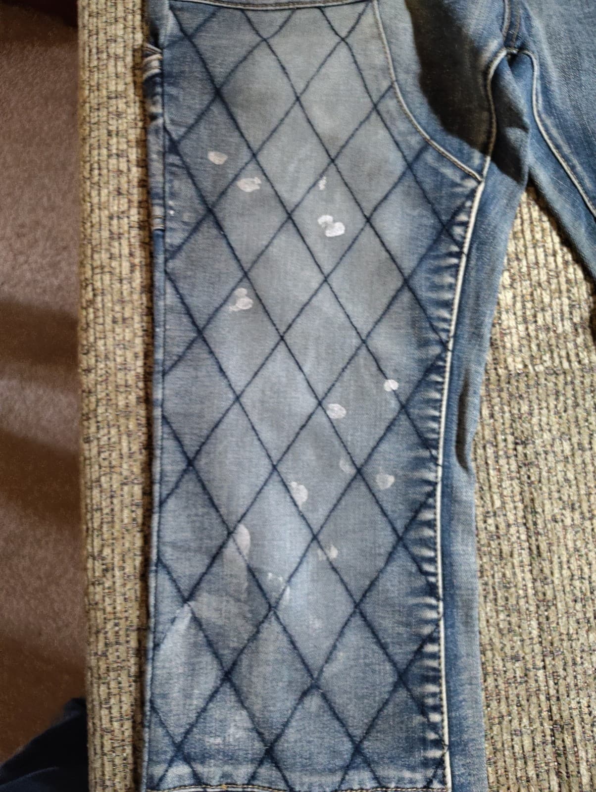 Valabasas Tire Stacked Jeans - Blue Washed See Pictures Jeans Have Paint On Them - Thumbnail 5