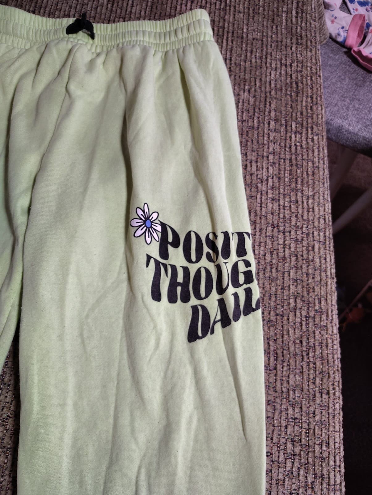 Justice Girl's Size Cozy Fleece Neon Green Jogger Sweatpants Size:XL 16/18 - Thumbnail 5