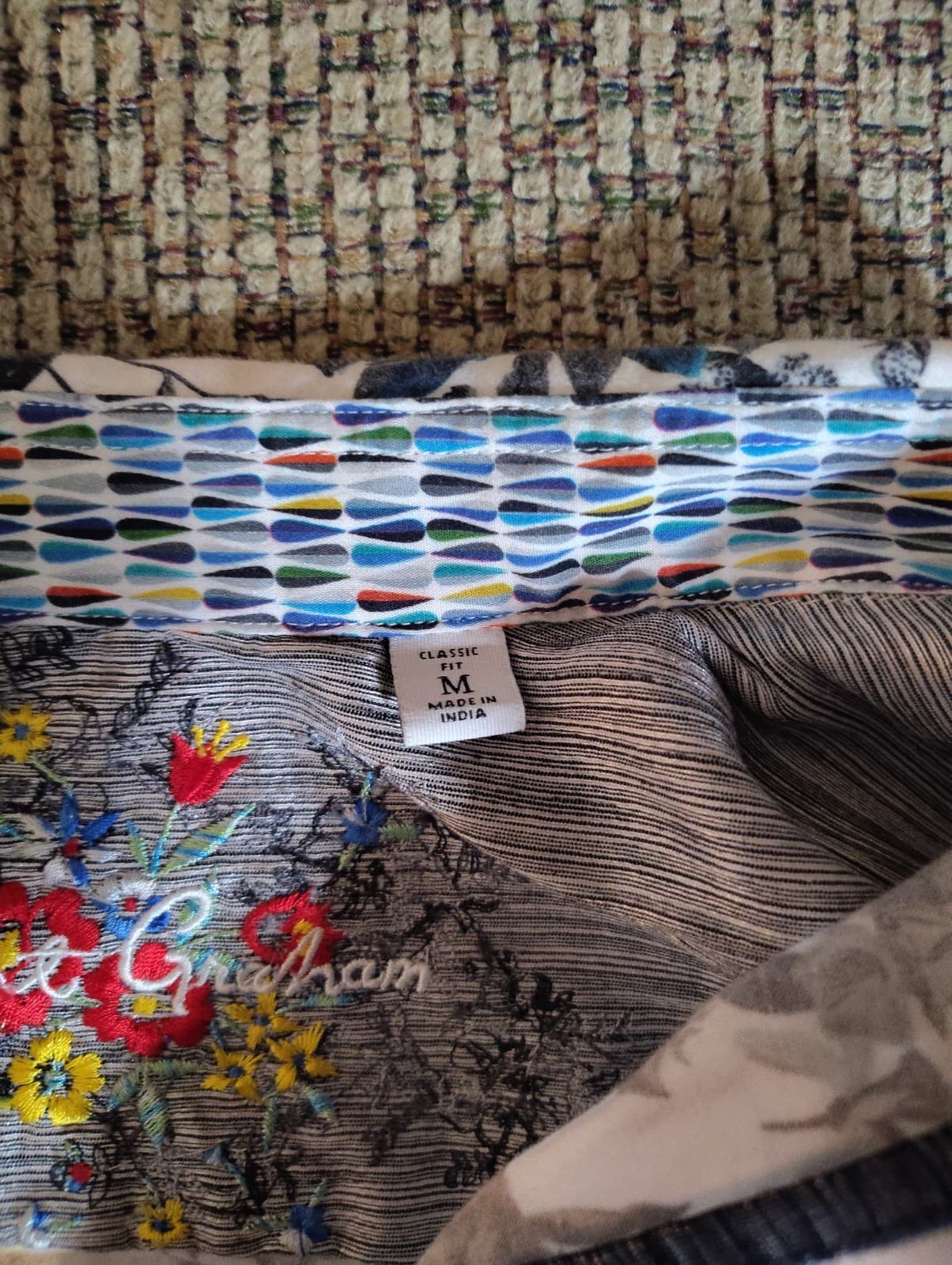 Robert Graham STEVENS Floral Linen Blend Excellent Condition. Size: Medium - Thumbnail 5
