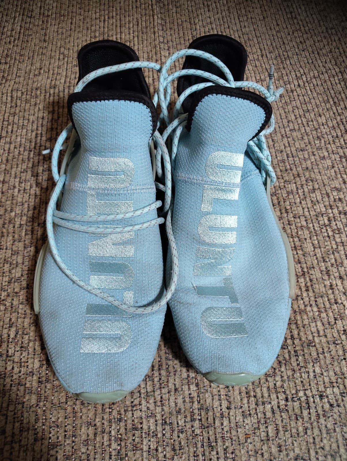 adidas NMD Hu Pharrell Williams Blue Low Top Lace-Up Men's Sneakers "UNTU"