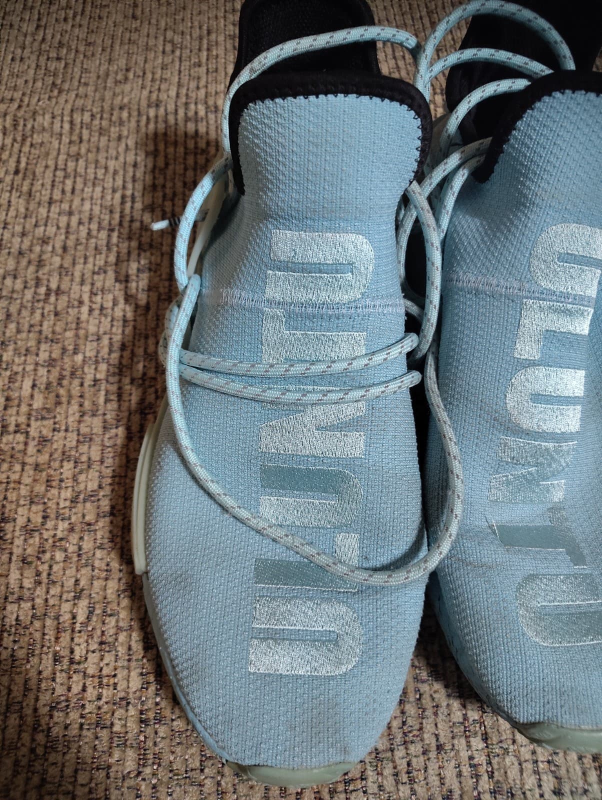 adidas NMD Hu Pharrell Williams Blue Low Top Lace-Up Men's Sneakers "UNTU" - Thumbnail 2