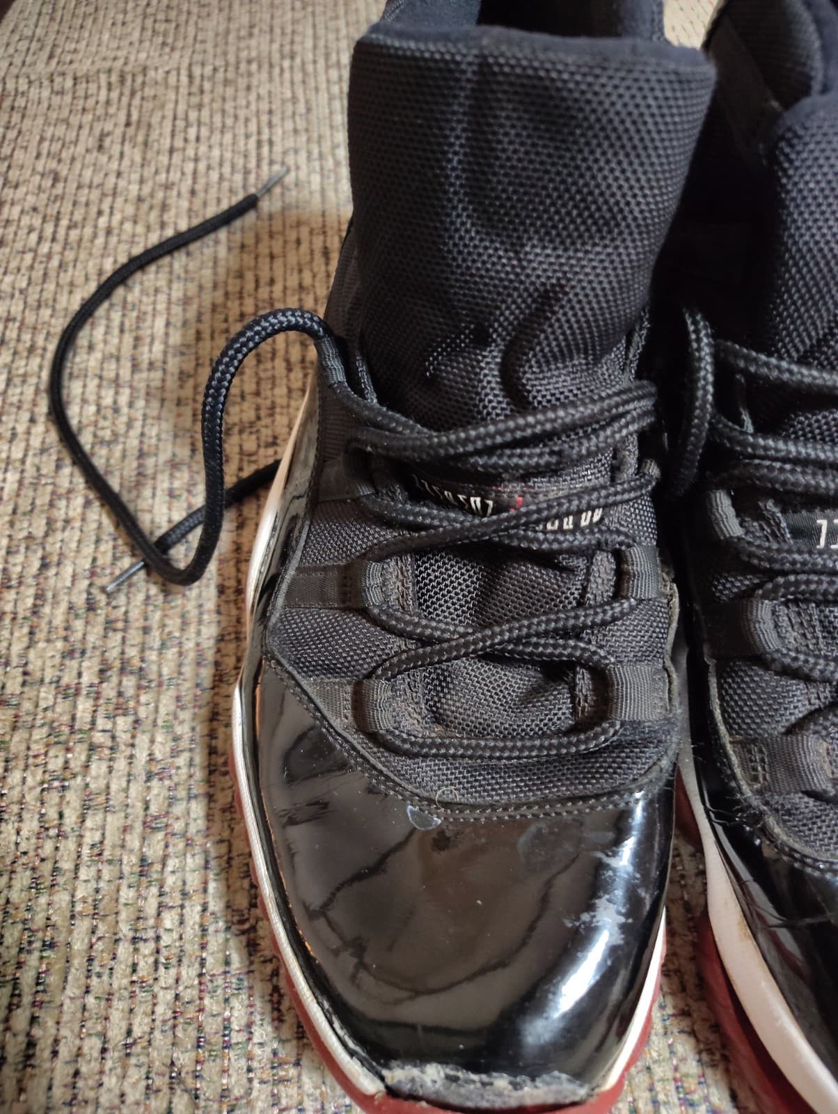 Size 12 Jordan 11 Bred 2012 No Box, Damaged - Thumbnail 5
