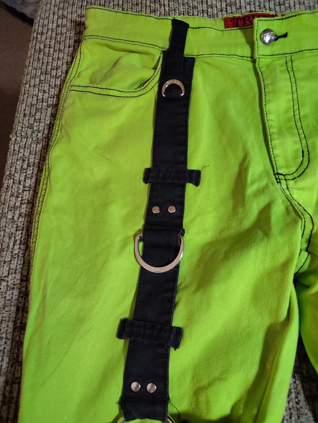 Men's Rocking Gothic Green Bondage Trouser Pant Punk Rock Dead Threads - Thumbnail 2