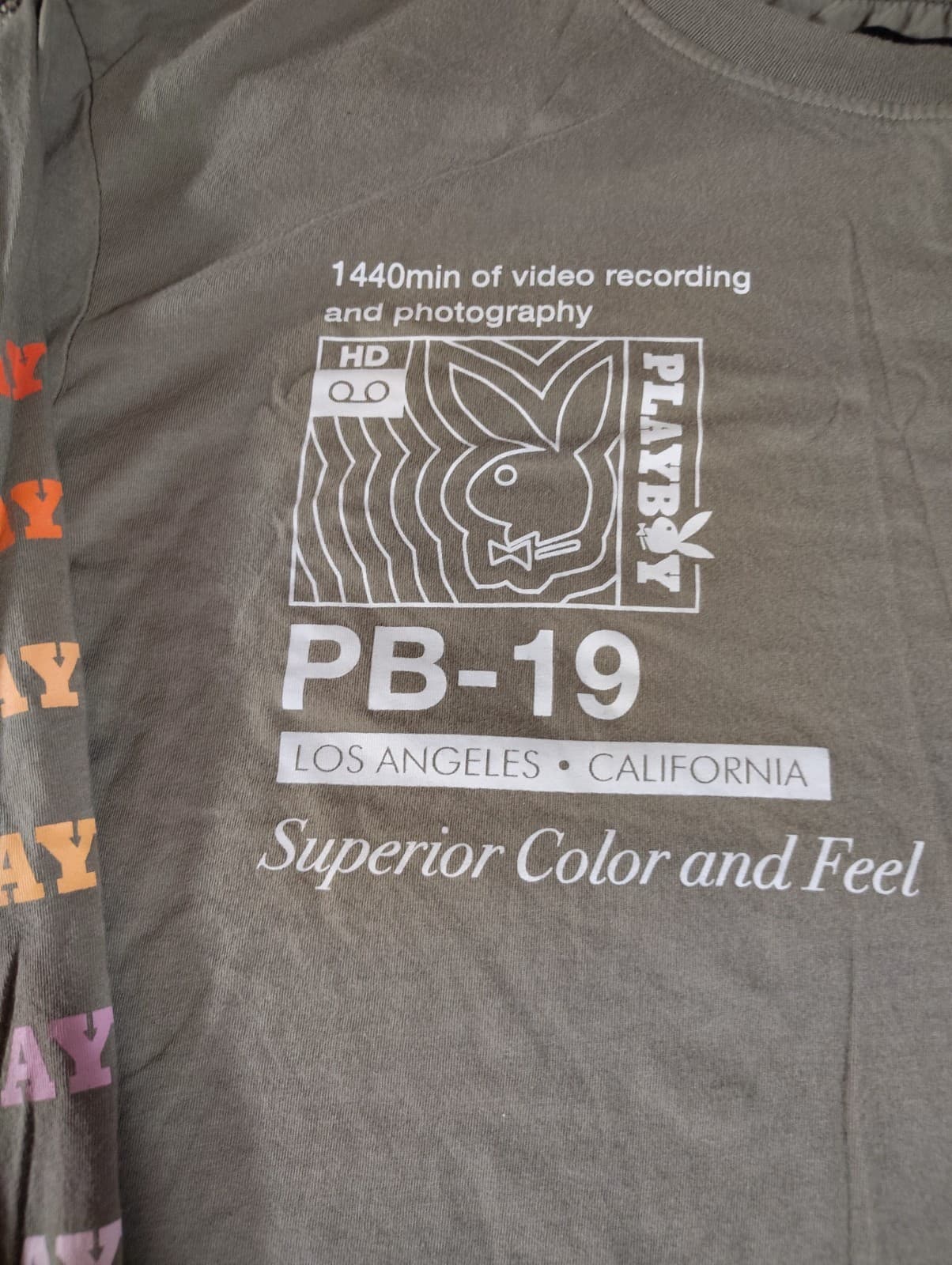 PLAYBOY PB-19 by PACSUN, MEN'S XL GREEN LONG SLEEVE TEE SHIRT Crew neck - Thumbnail 2