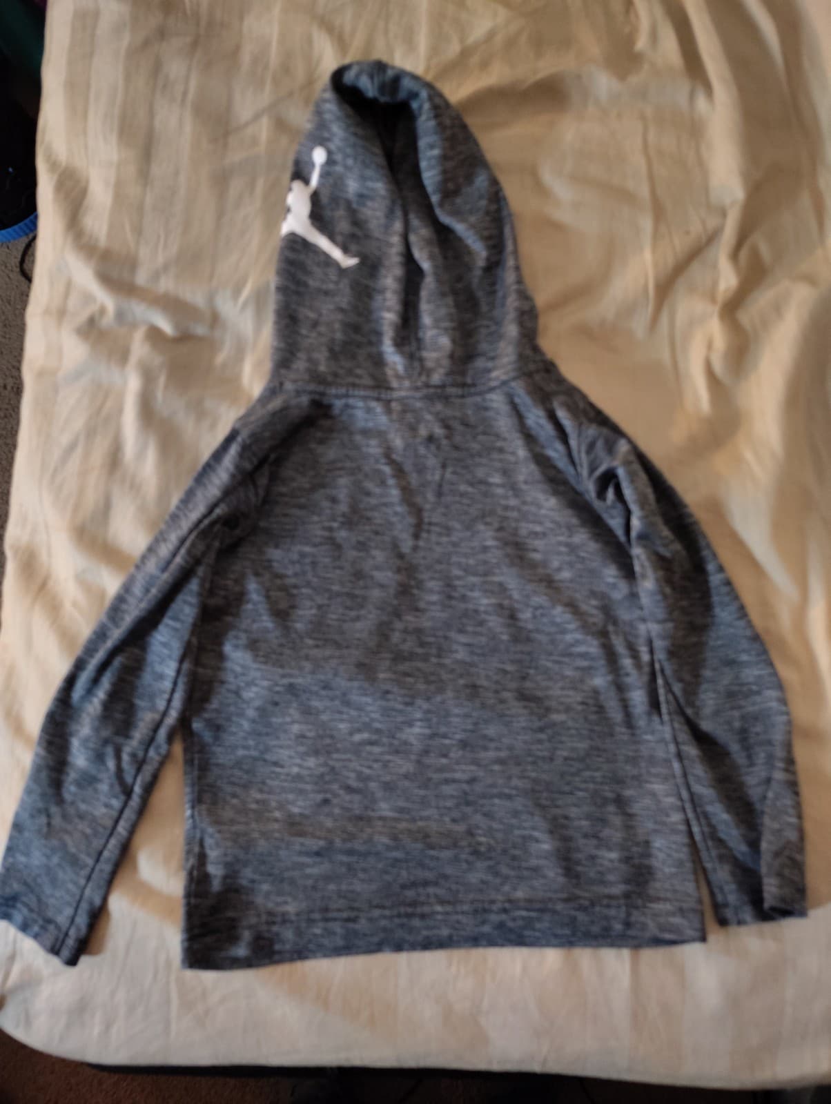 Air Jordan Hoodie Youth Boys Small Gray Center Spell Out Hooded Dri-Fit - Thumbnail 4