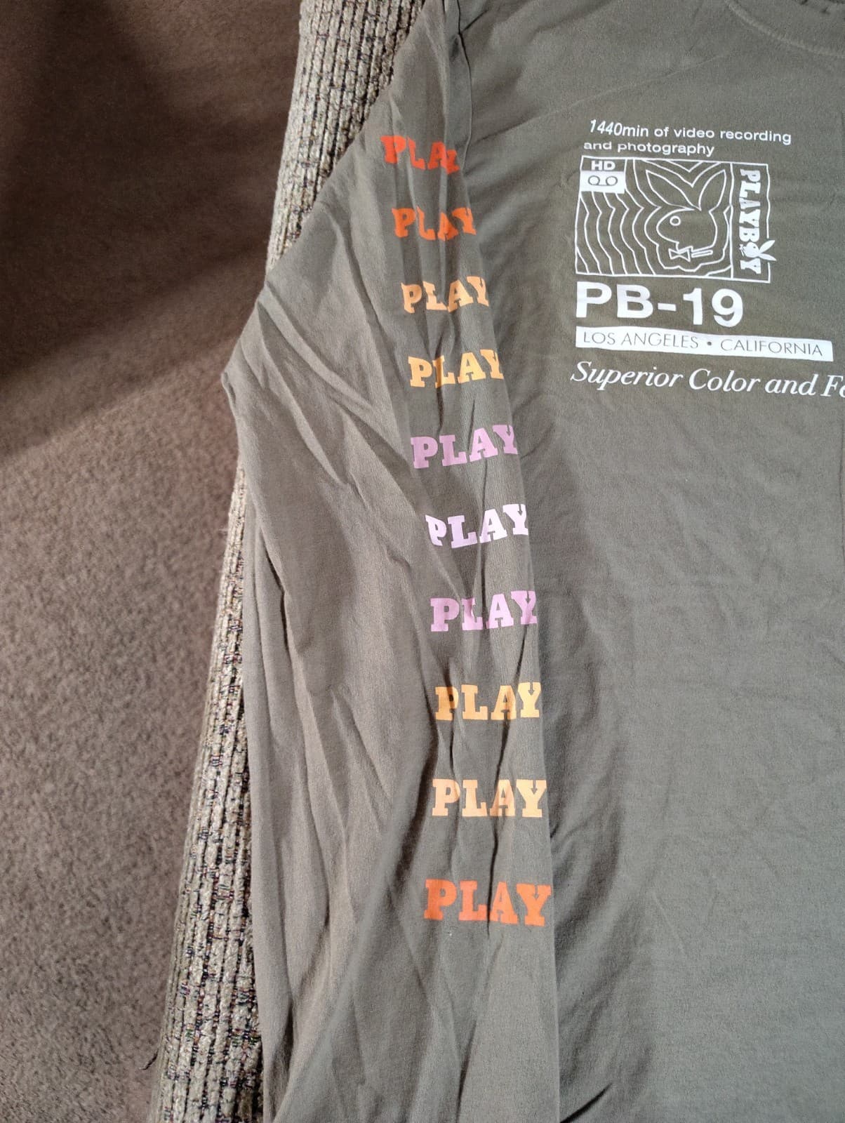 PLAYBOY PB-19 by PACSUN, MEN'S XL GREEN LONG SLEEVE TEE SHIRT Crew neck - Thumbnail 4