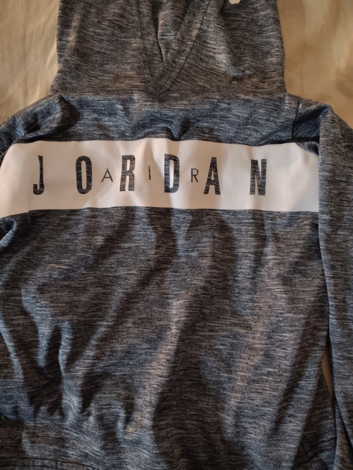 Air Jordan Hoodie Youth Boys Small Gray Center Spell Out Hooded Dri-Fit - Thumbnail 2