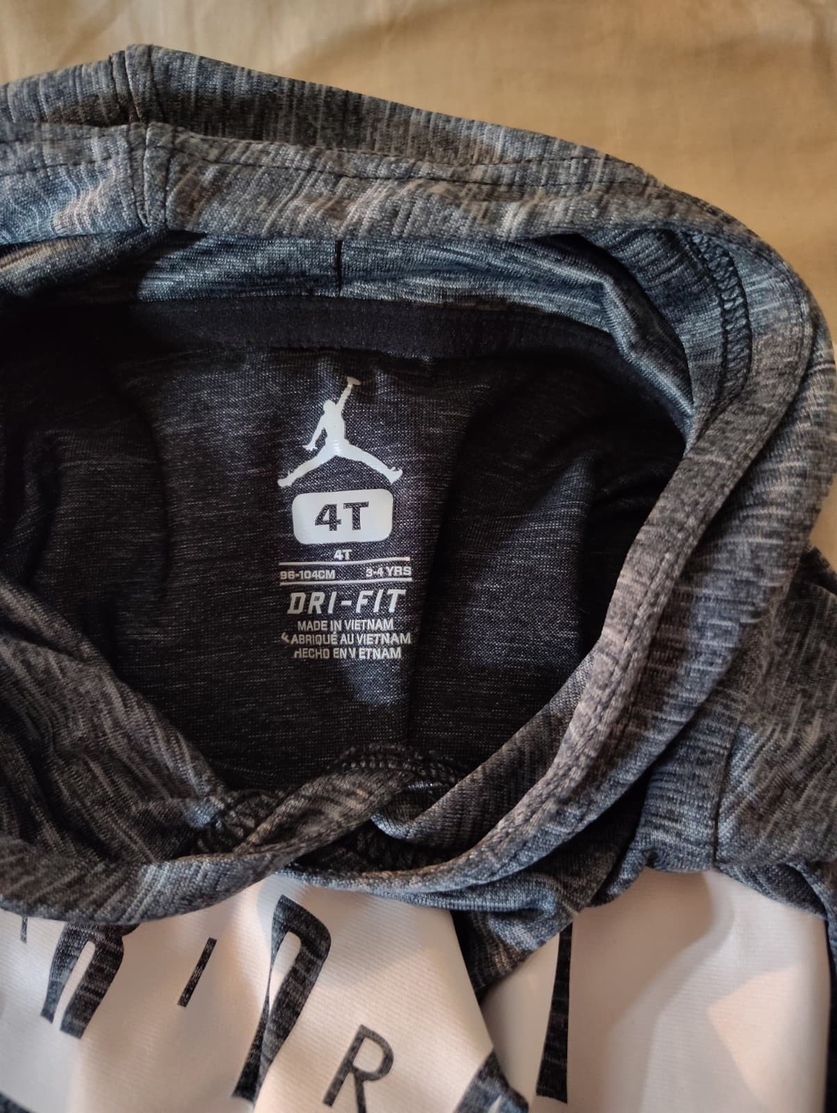 Air Jordan Hoodie Youth Boys Small Gray Center Spell Out Hooded Dri-Fit - Thumbnail 3