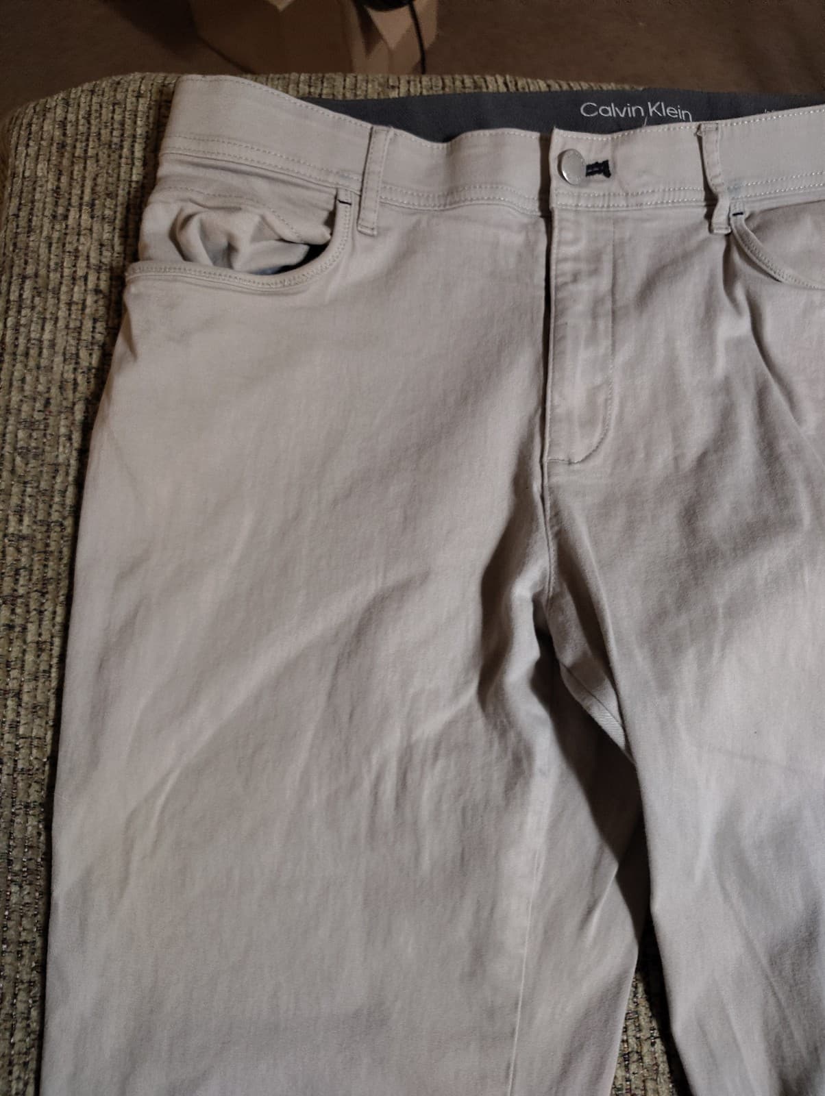 Calvin Klein Gray Jeans Men's Size W36 x L30 Slim Fit Denim Stretch Flex Waist - Thumbnail 4