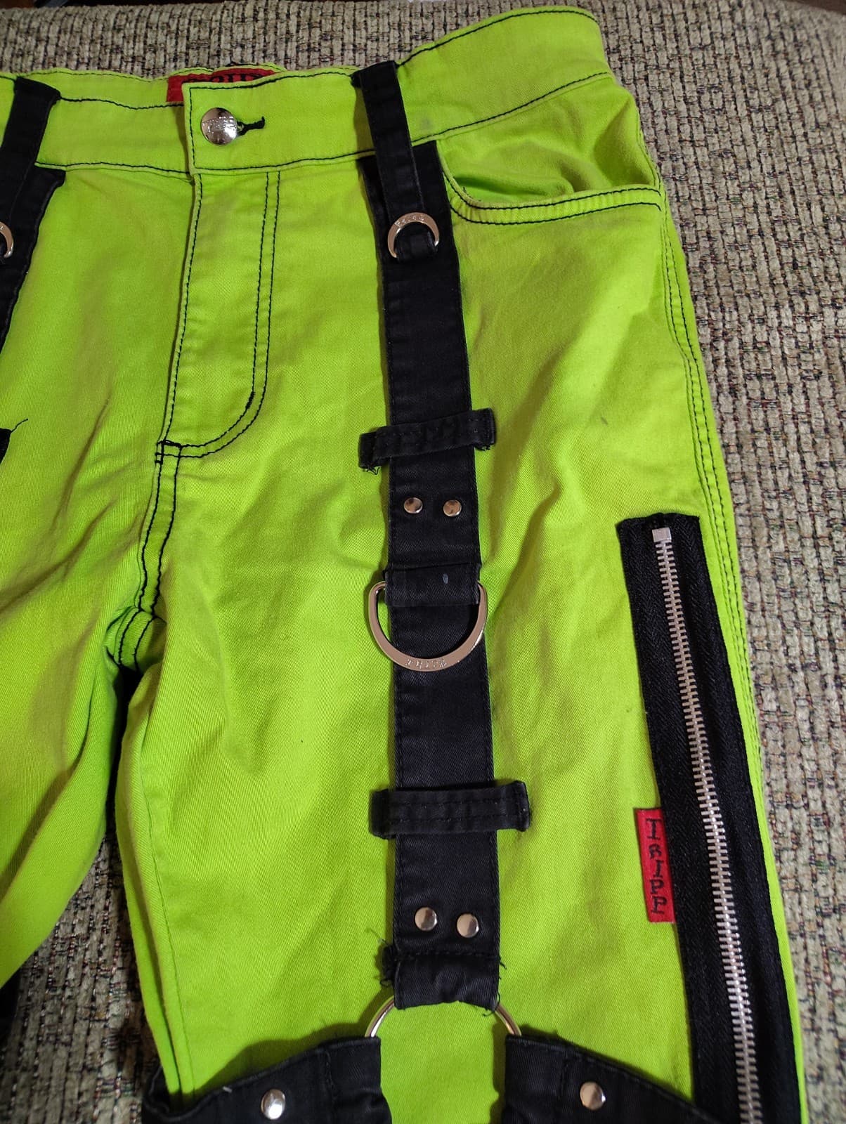 Men's Rocking Gothic Green Bondage Trouser Pant Punk Rock Dead Threads - Thumbnail 3