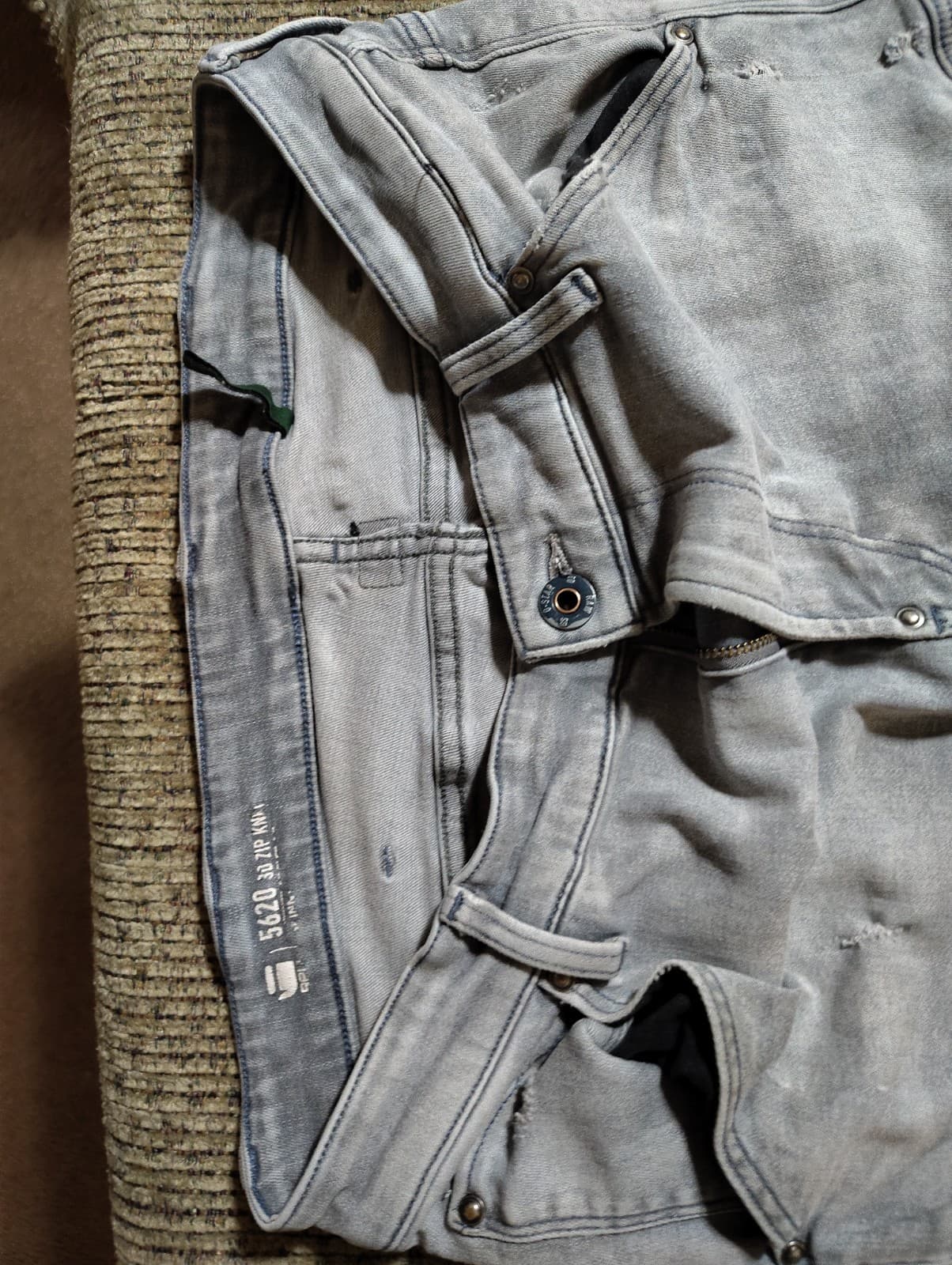 G-Star Raw Men's 5620 3D Zip Knee Skinny Oreon Grey Destroy (w31)$198 - Thumbnail 6