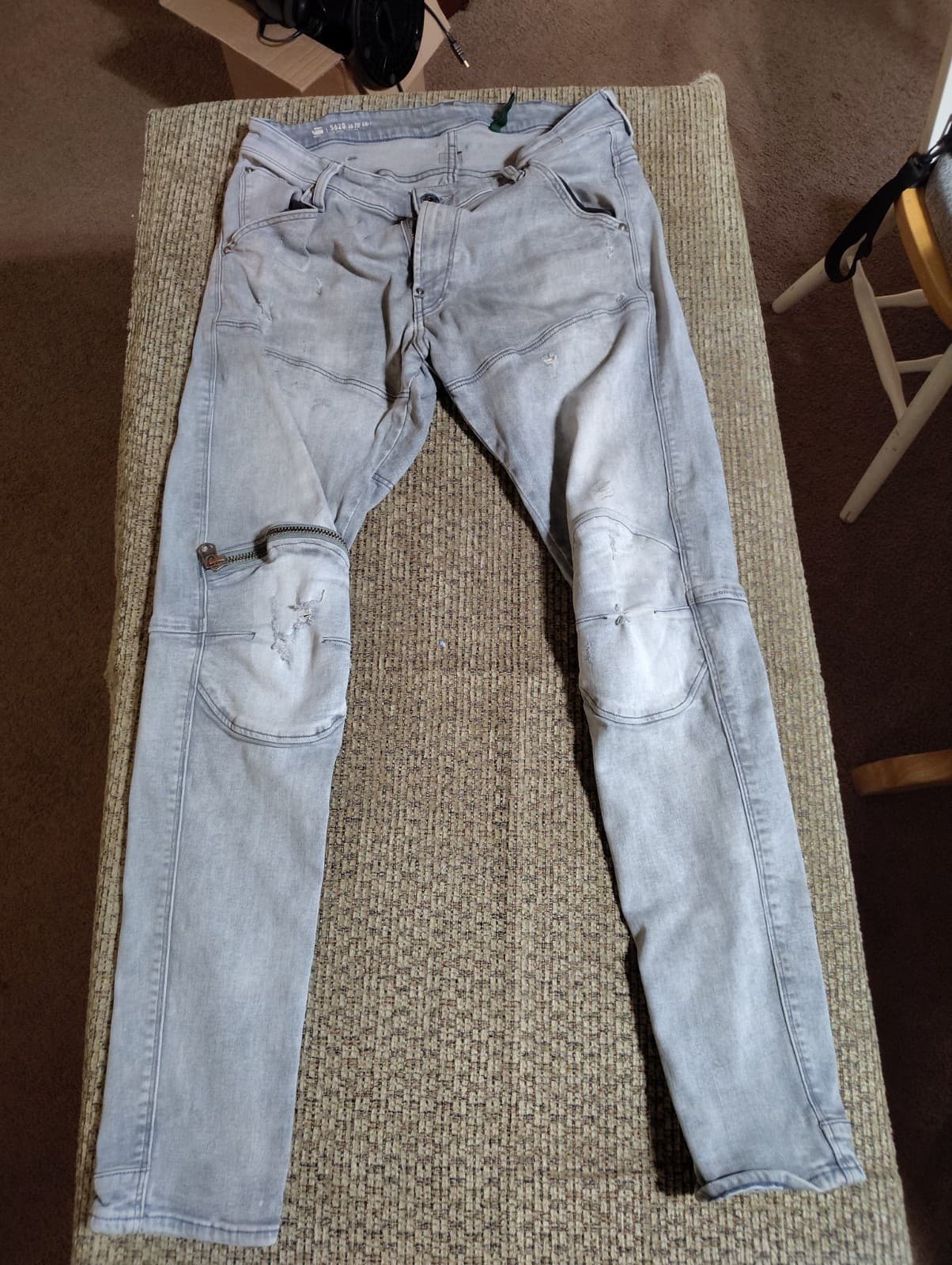 G-Star Raw Men's 5620 3D Zip Knee Skinny Oreon Grey Destroy (w31)$198