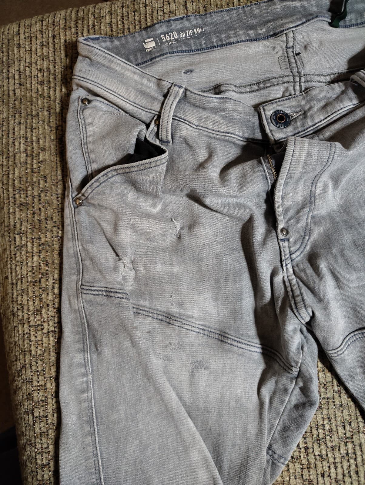 G-Star Raw Men's 5620 3D Zip Knee Skinny Oreon Grey Destroy (w31)$198 - Thumbnail 4