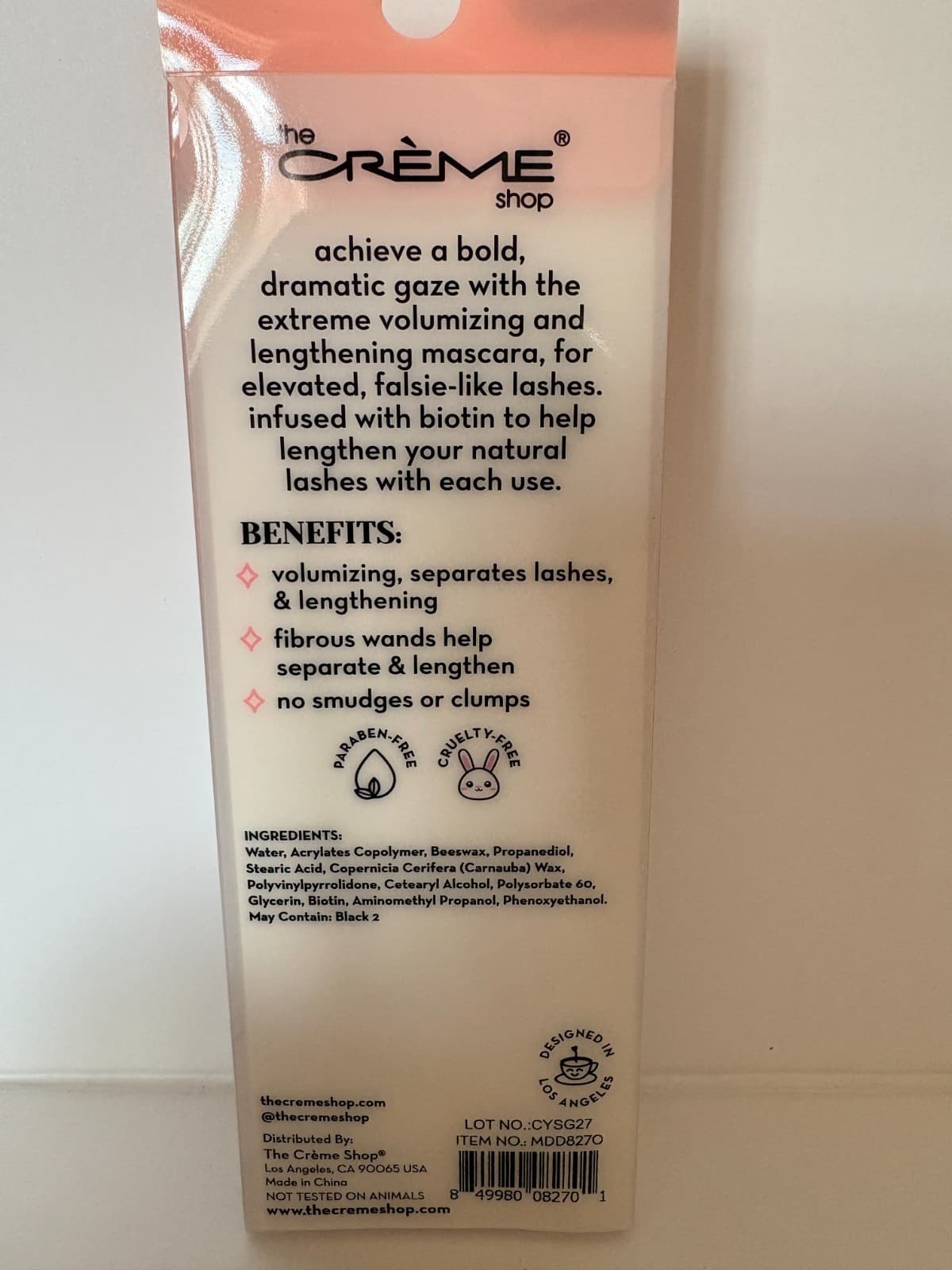The Crème  Shop 3D Mascara Duo Dramatic Length Volume Falsie Effect W/Biotin - Thumbnail 2