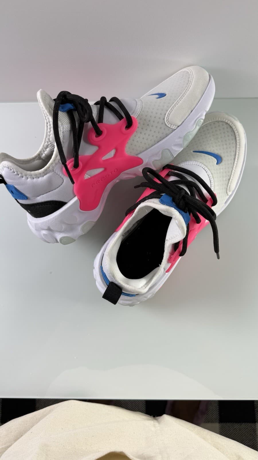 Nike React Presto White Pink Blue Sneakers Woman’s Running Shoes - Thumbnail 2