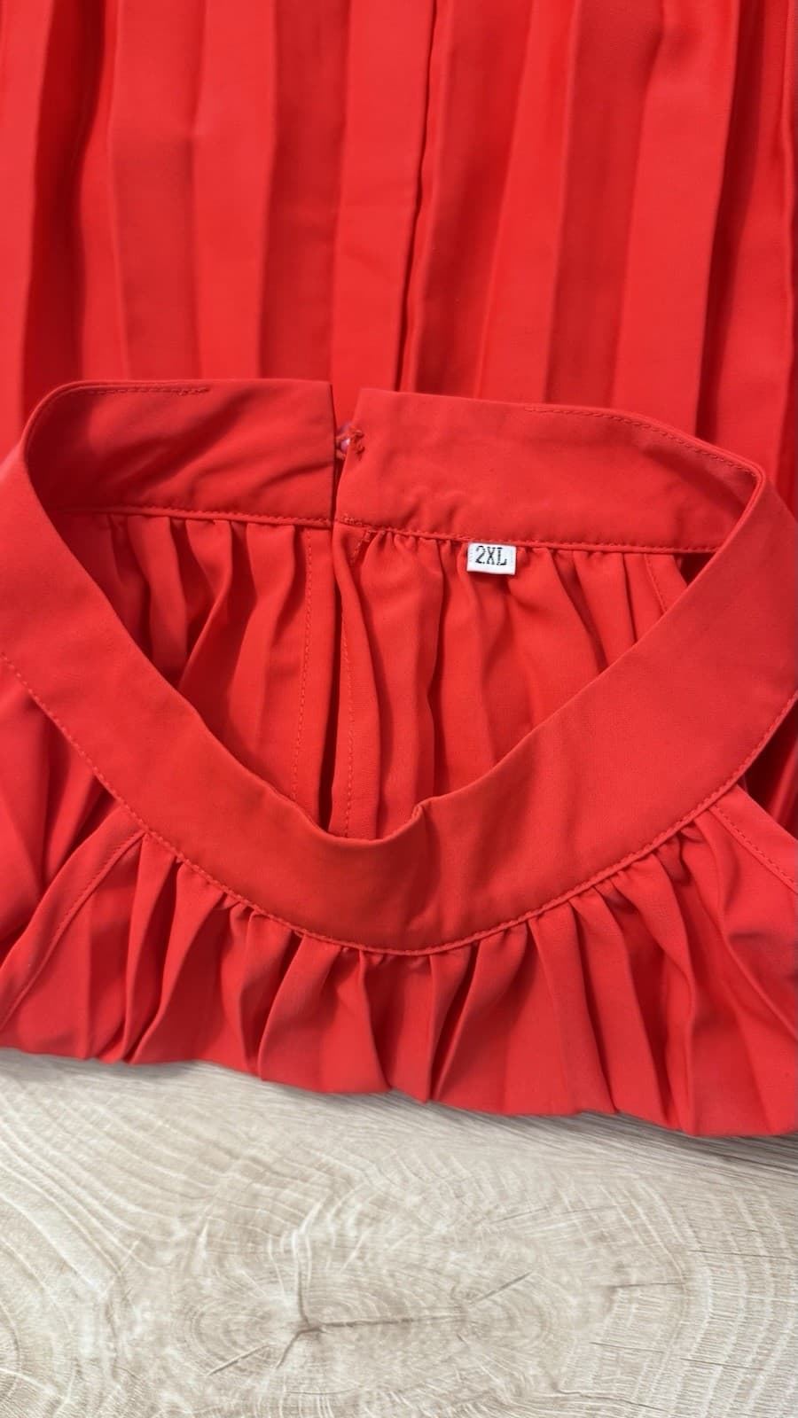 Women’s Red Pleated Halter Neck Dress Size 2XL $15.00 Elegant Sleeveless - Thumbnail 2
