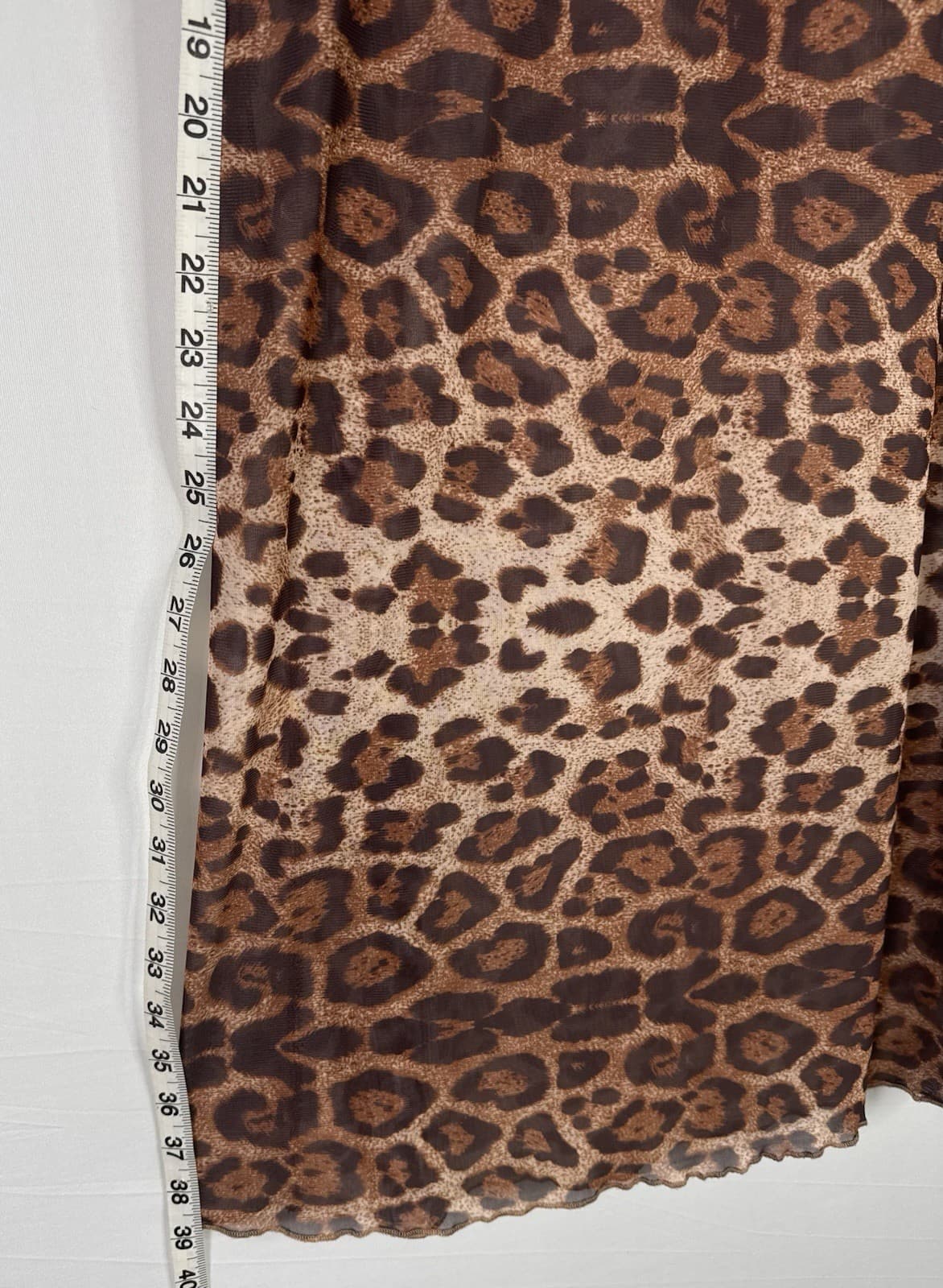 women’s Leopard Print Maxi Skirt Brown Animal Print Stretch Pull On Long Skirt - Thumbnail 4