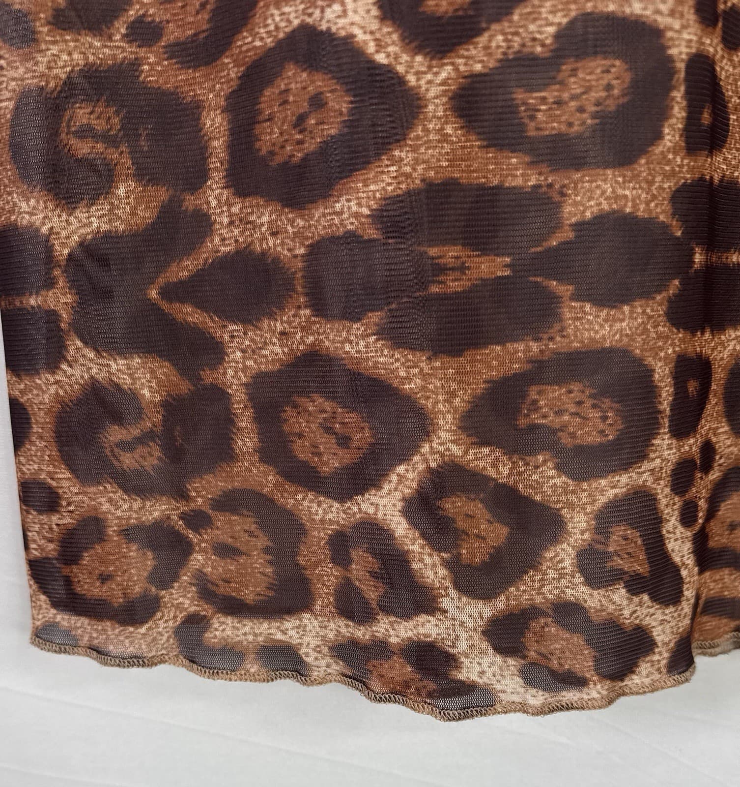 women’s Leopard Print Maxi Skirt Brown Animal Print Stretch Pull On Long Skirt - Thumbnail 3