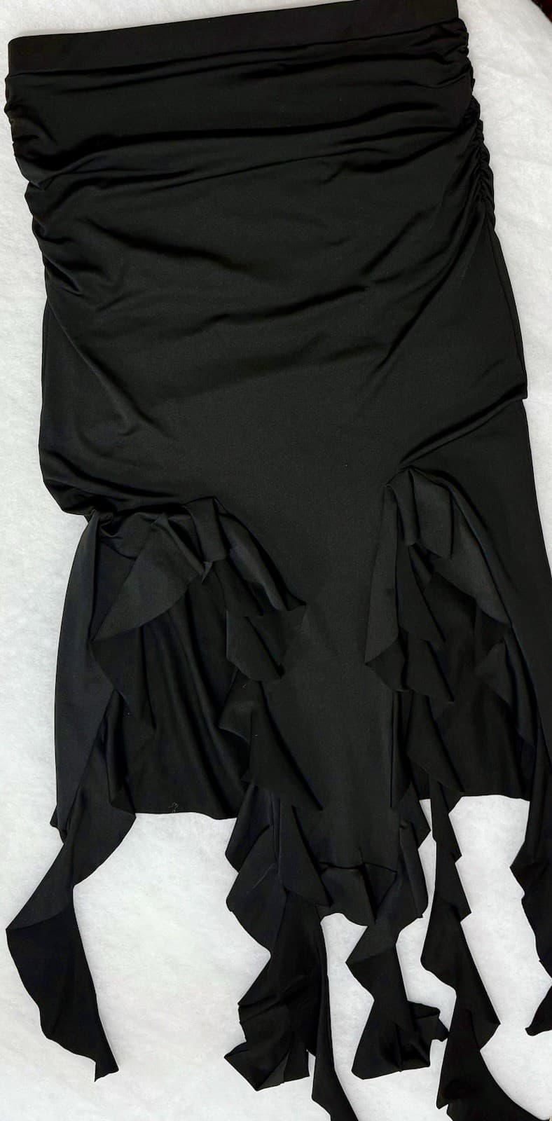 Lace Trimmed High Slit Strapless Dress For Summer - Thumbnail 2