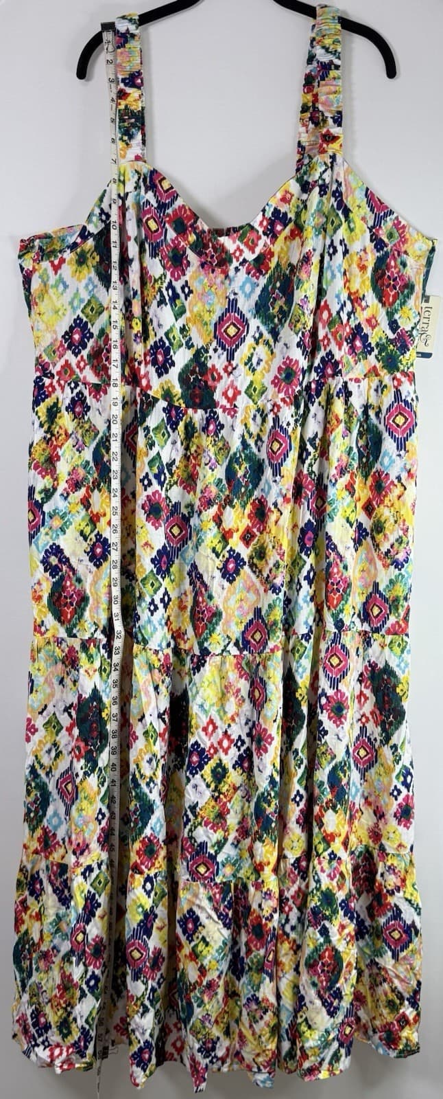 Terra & Sky Women’s 3X Colorful Tiered Maxi Dress Smock Back Sleeveless NWT $20. - Thumbnail 6