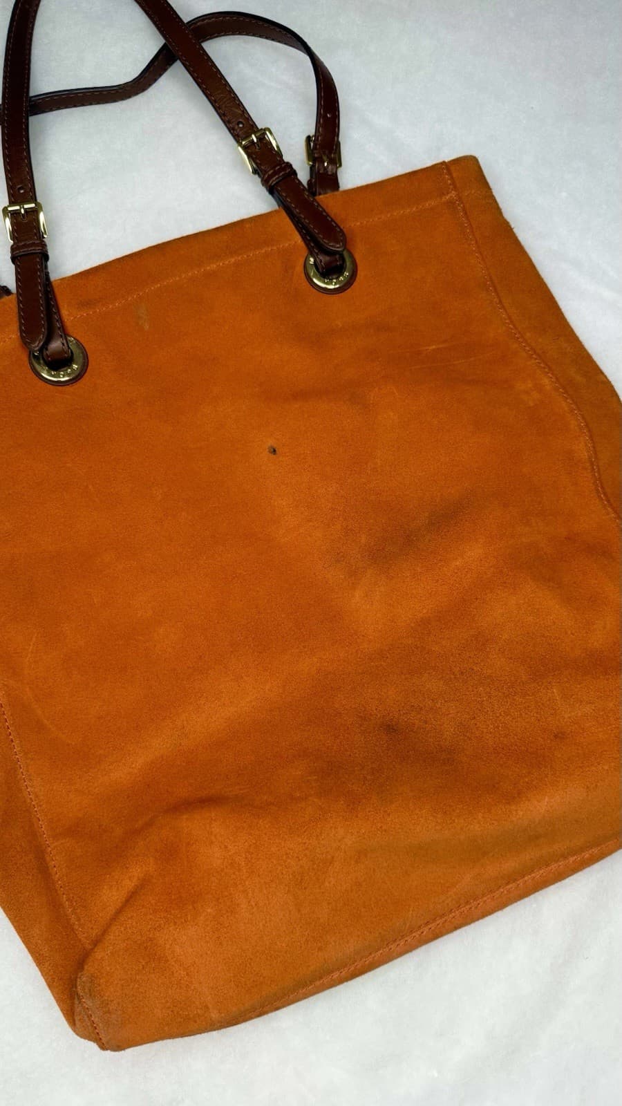 Michael Kors Orange Suede Tote Shoulder Bag - Thumbnail 4