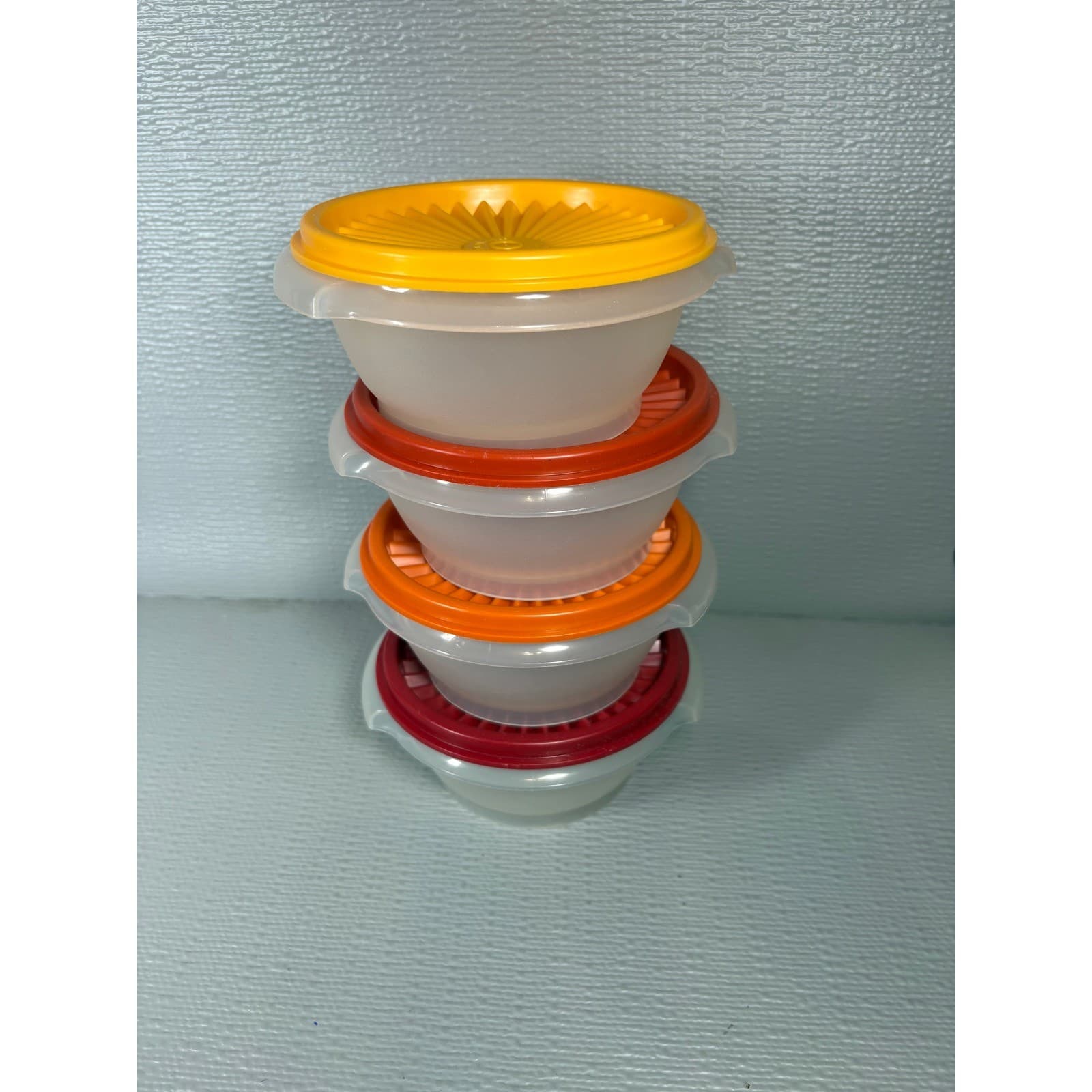 Vintage Tupperware Wonderlier 4 Piece Small Bowl Set Harvest Colors - Thumbnail 2