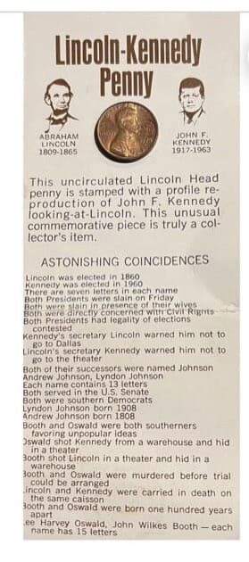 1973 Uncirculated Lincoln John F. Kennedy Double Head Penny Coin Commemorative - Thumbnail 3