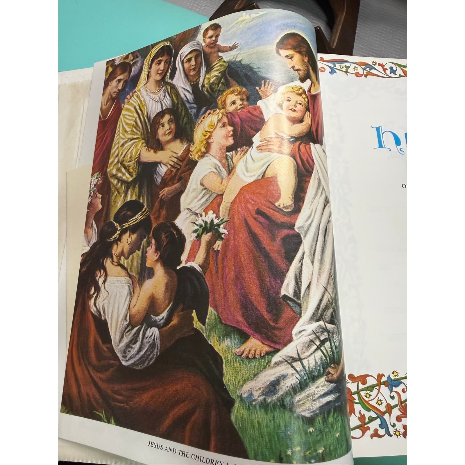 Vintage Holy Bible King James Version Come Unto Me Edition White Gold Gilded - Thumbnail 8