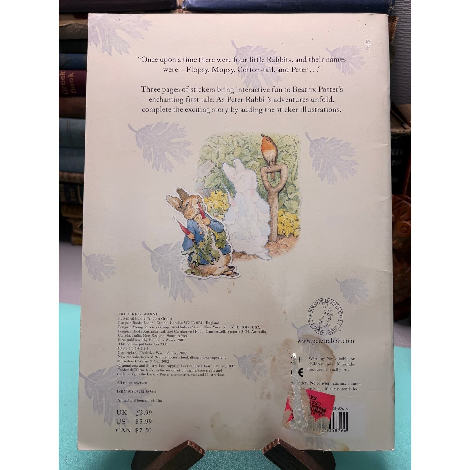 The Tale of Peter Rabbit A Sticker Story Book Beatrix Potter 2007 F Warne - Thumbnail 2