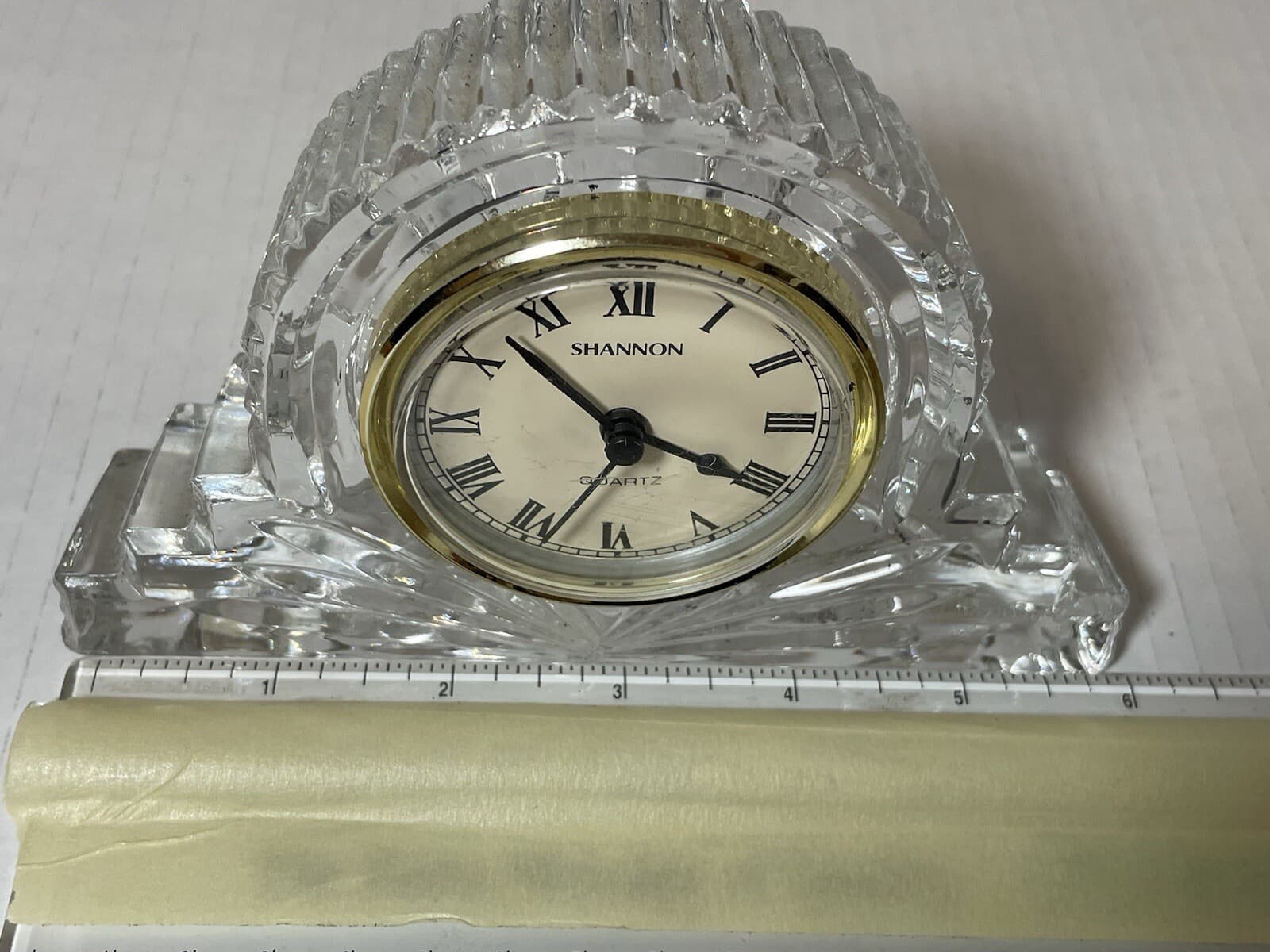 Shannon Crystal Designs Ireland 24% Lead Crystal Shelf Mantel Clock Unadjusted - Thumbnail 2