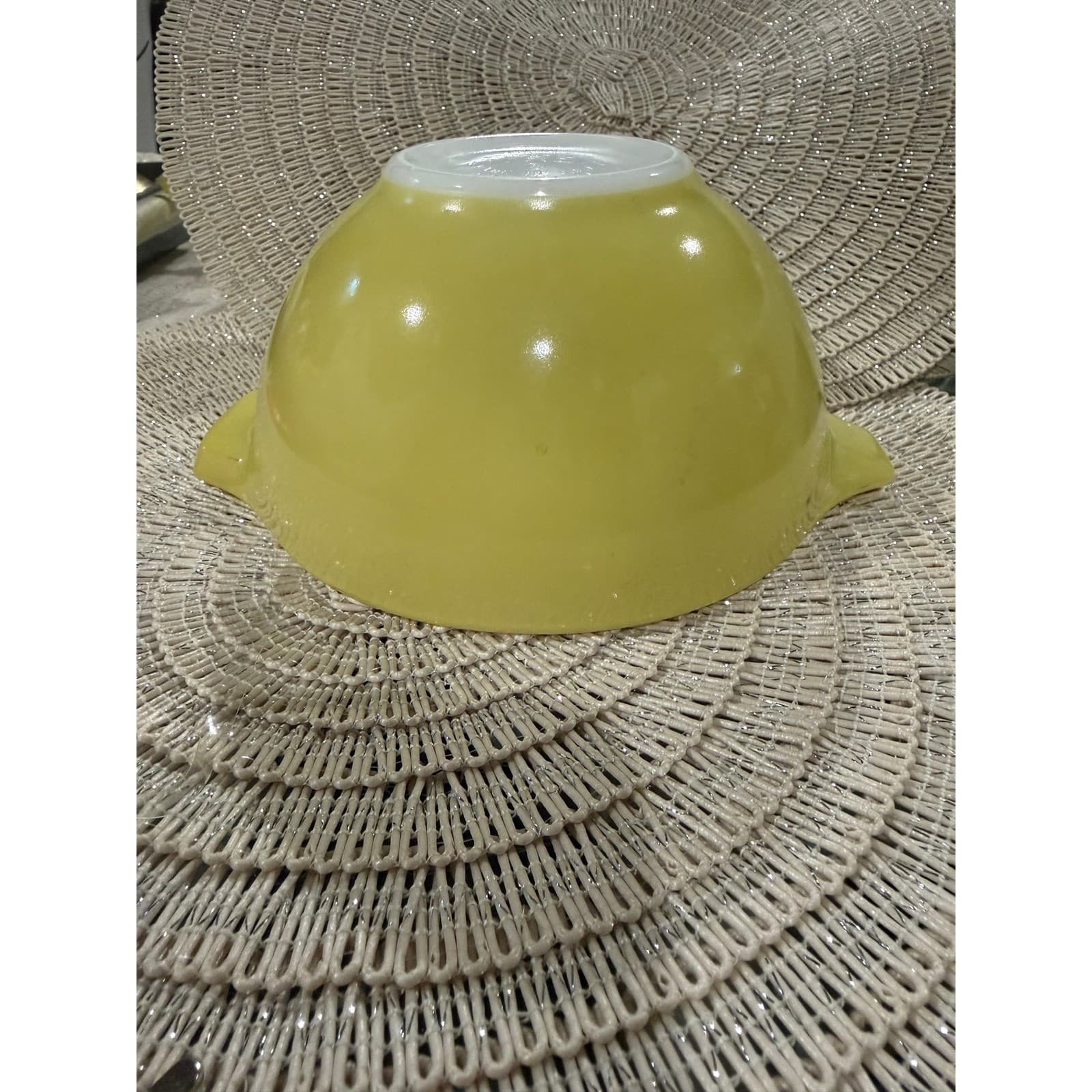 Vintage Pyrex Verde Cinderella Mixing Bowl Set Green Yellow 444 443 441 Retro - Thumbnail 19