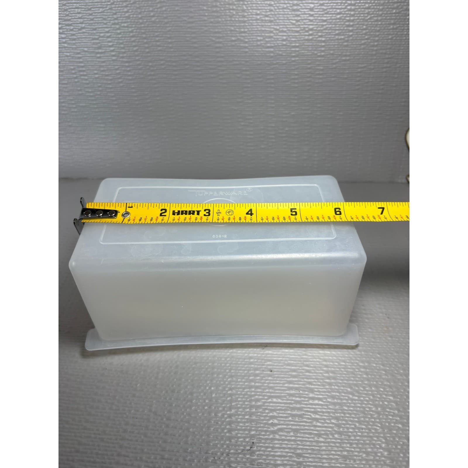 Vintage Tupperware 638-2 Frosted Sheer Butter Dish Small Storage Container Cream - Thumbnail 3