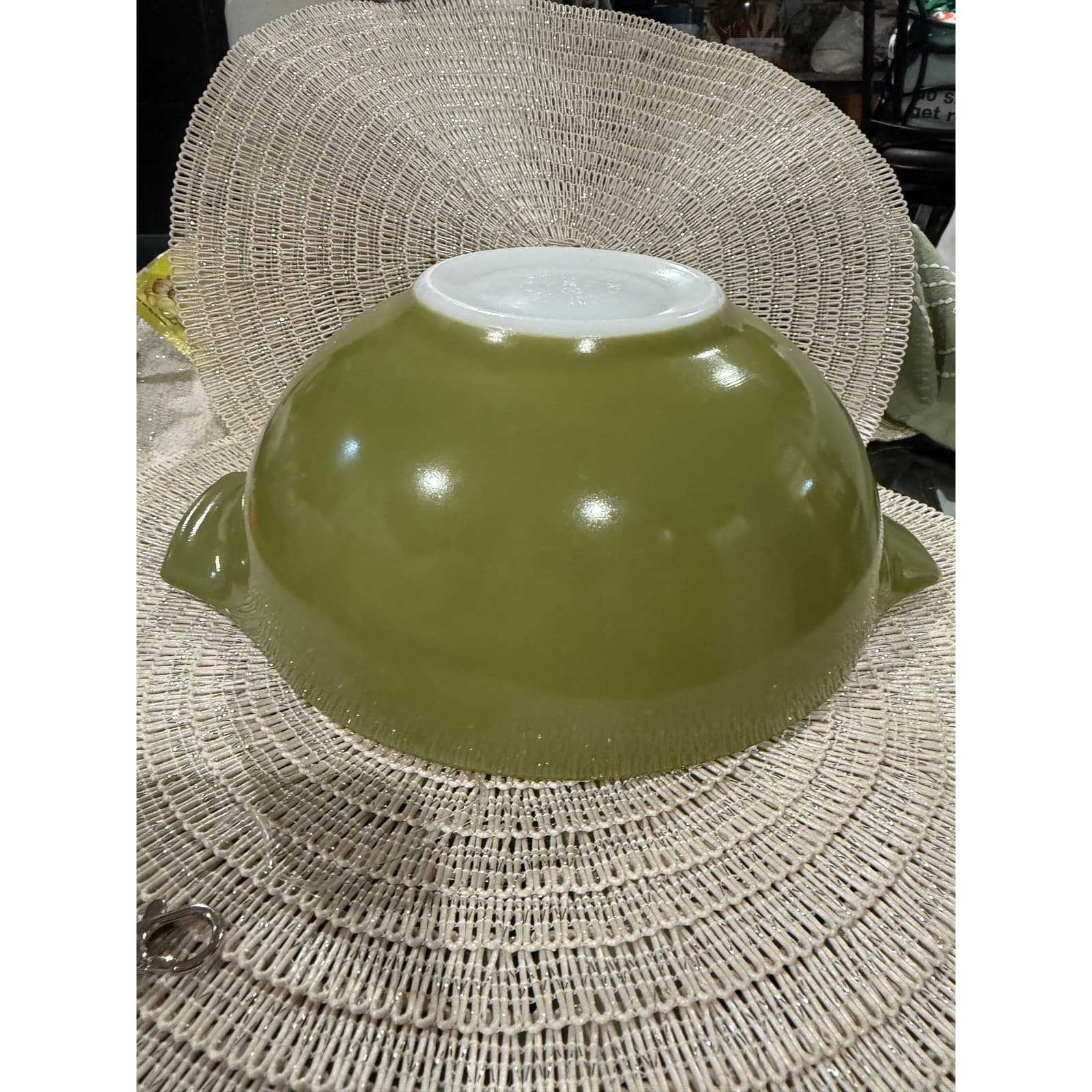Vintage Pyrex Verde Cinderella Mixing Bowl Set Green Yellow 444 443 441 Retro - Thumbnail 18