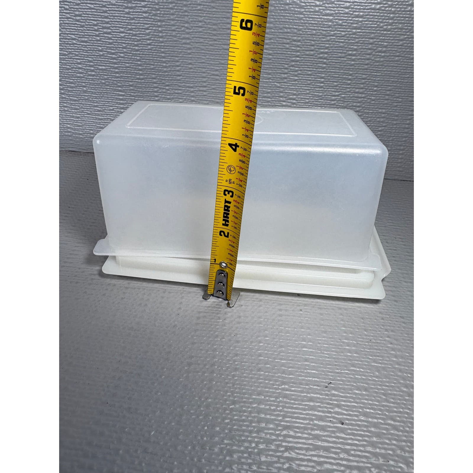 Vintage Tupperware 638-2 Frosted Sheer Butter Dish Small Storage Container Cream - Thumbnail 4