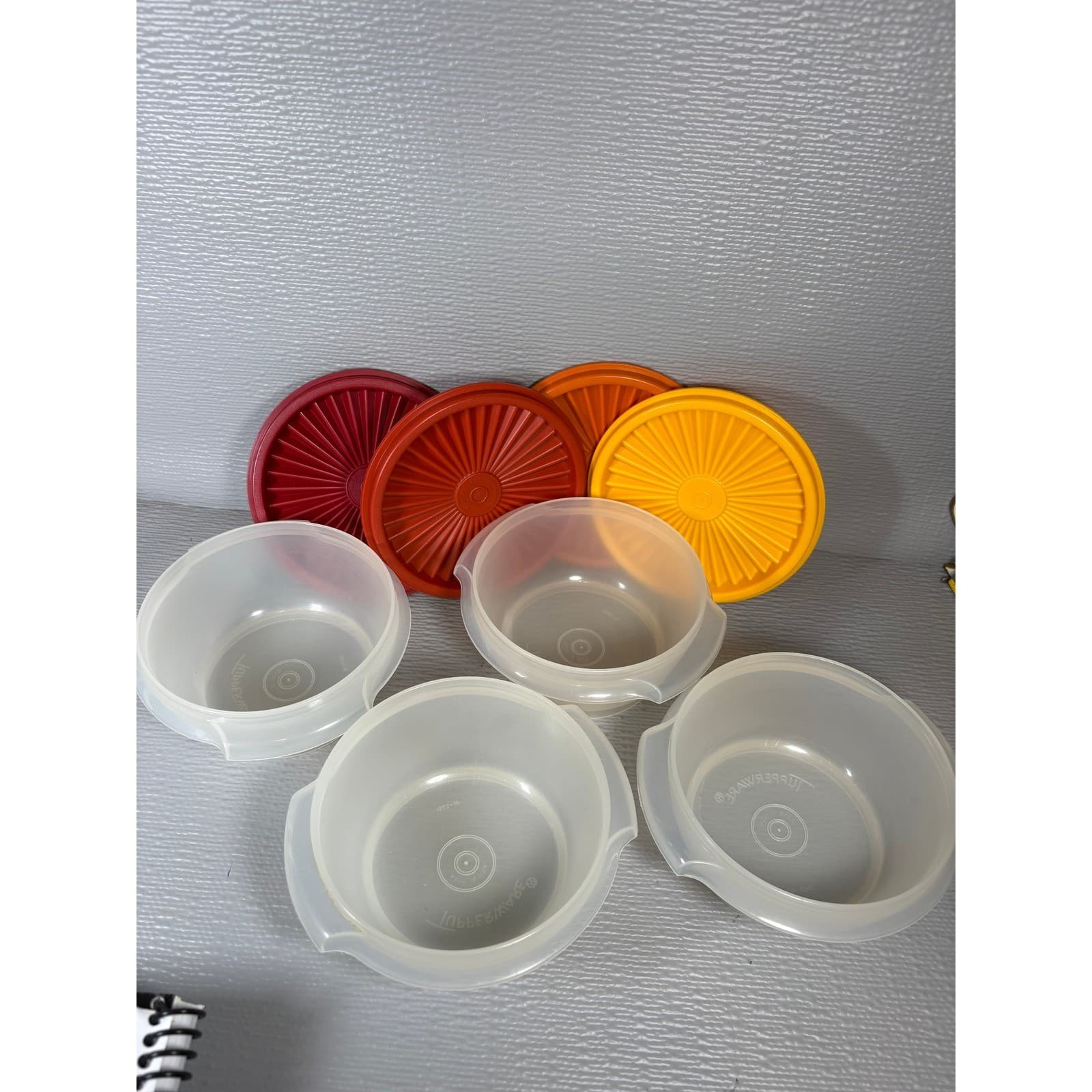 Vintage Tupperware Wonderlier 4 Piece Small Bowl Set Harvest Colors - Thumbnail 4