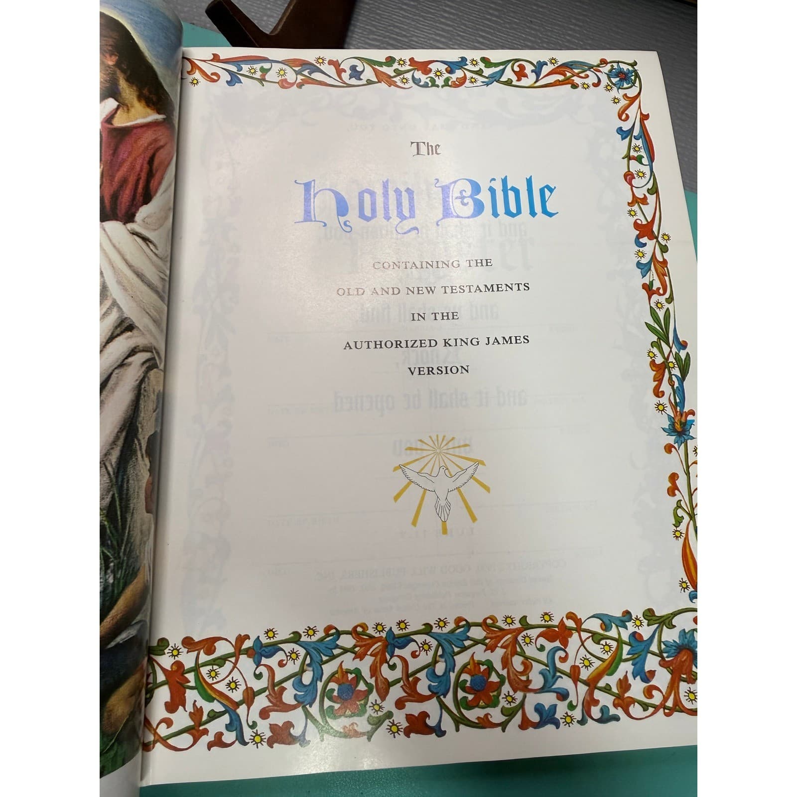 Vintage Holy Bible King James Version Come Unto Me Edition White Gold Gilded - Thumbnail 7