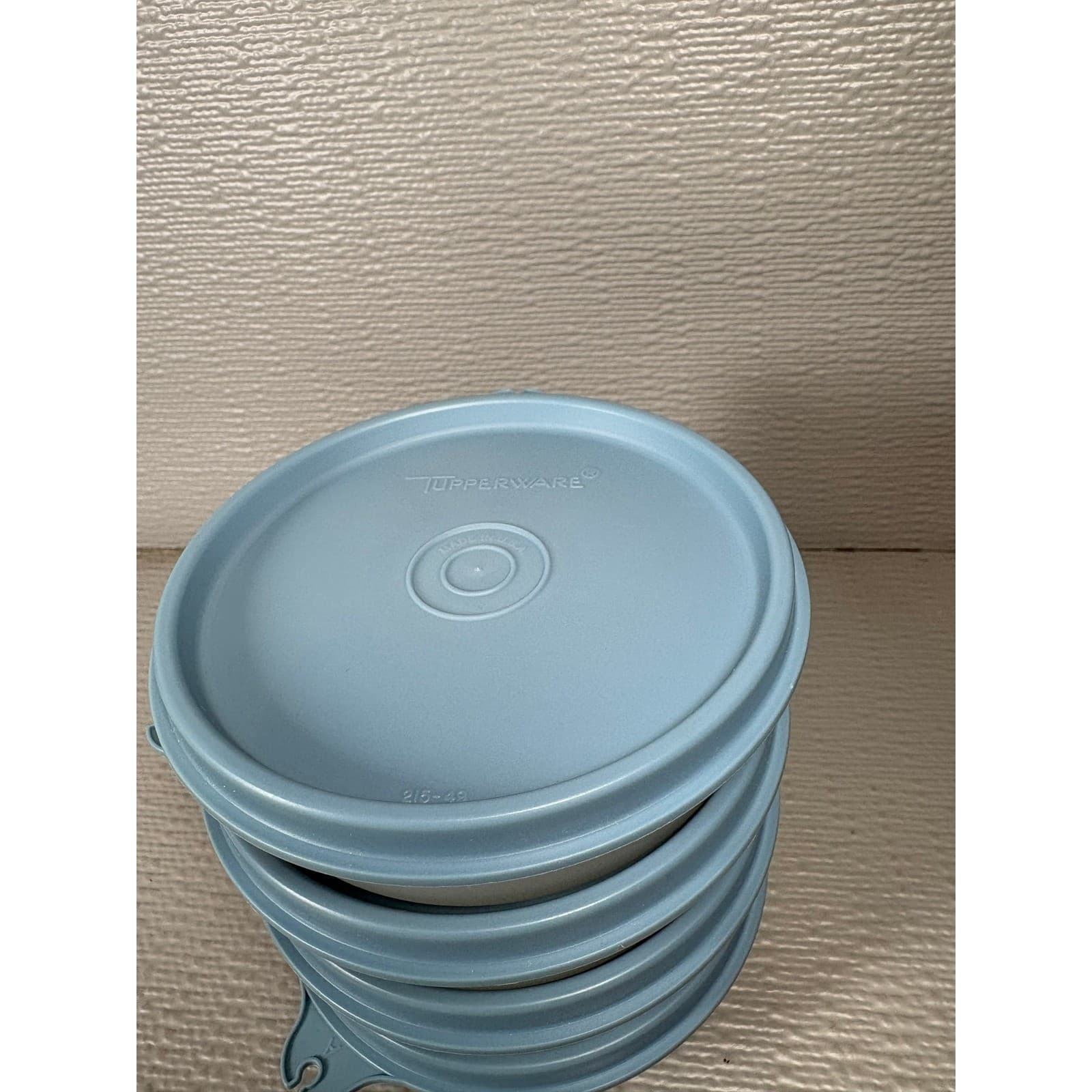 Vintage Tupperware Snack Cups with Blue Lids Set of 4 USA - Thumbnail 9
